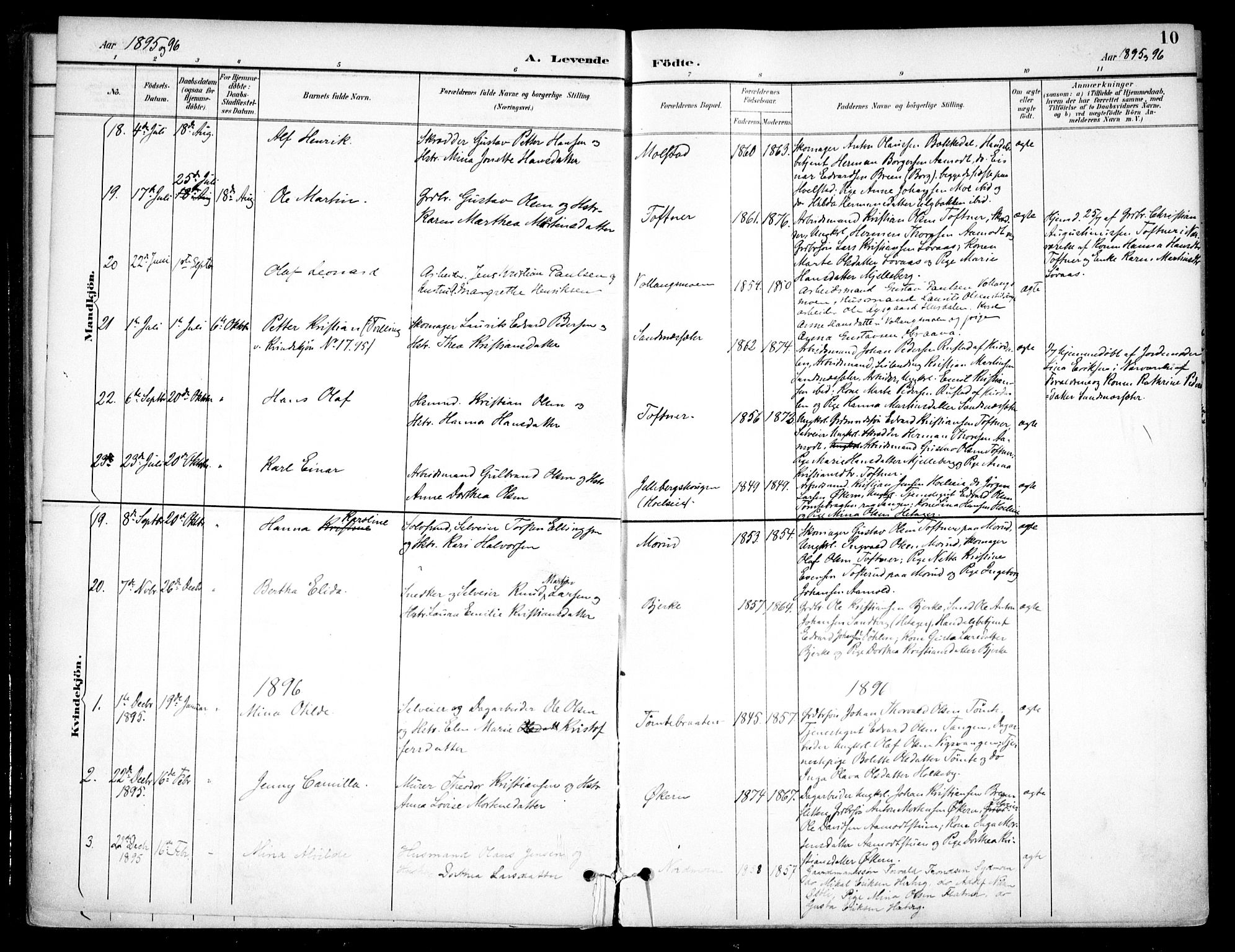 Nannestad prestekontor Kirkebøker, SAO/A-10414a/F/Fc/L0002: Parish register (official) no. III 2, 1893-1907, p. 10