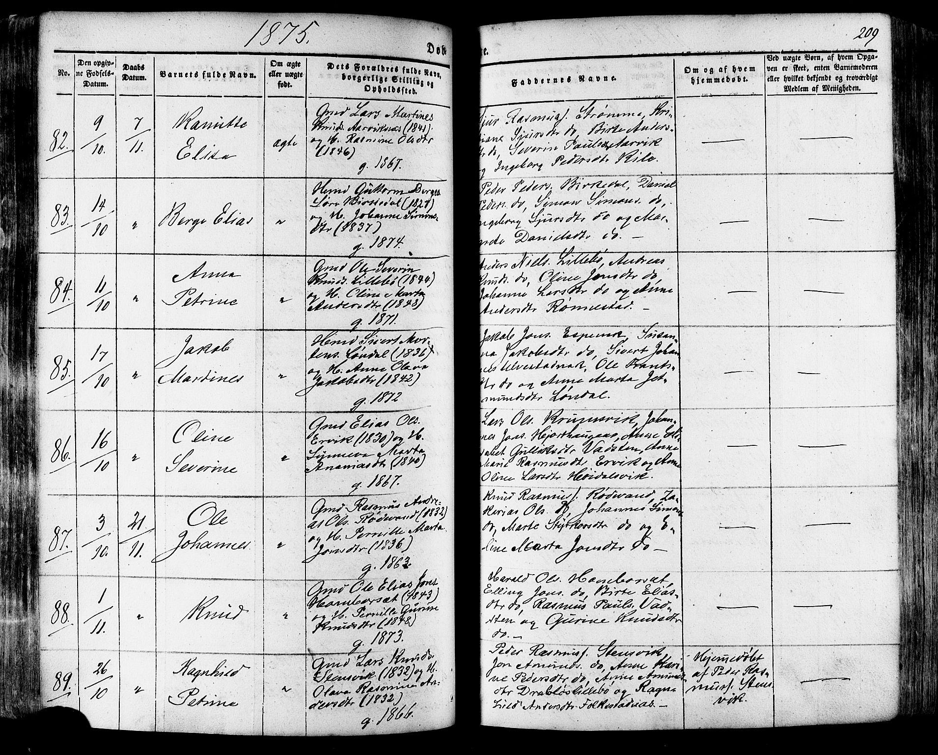 Ministerialprotokoller, klokkerbøker og fødselsregistre - Møre og Romsdal, SAT/A-1454/511/L0140: Parish register (official) no. 511A07, 1851-1878, p. 209