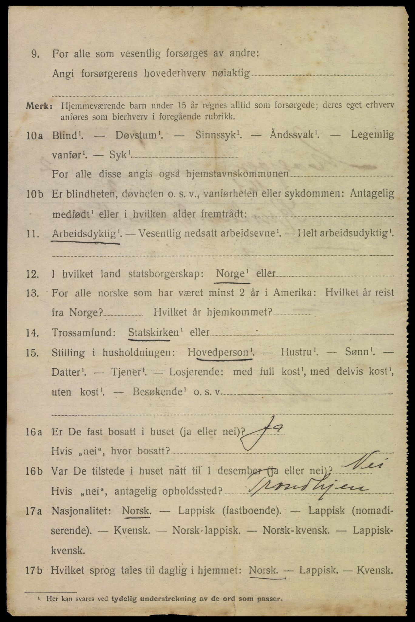 SAT, 1920 census for Mosjøen, 1920, p. 5373