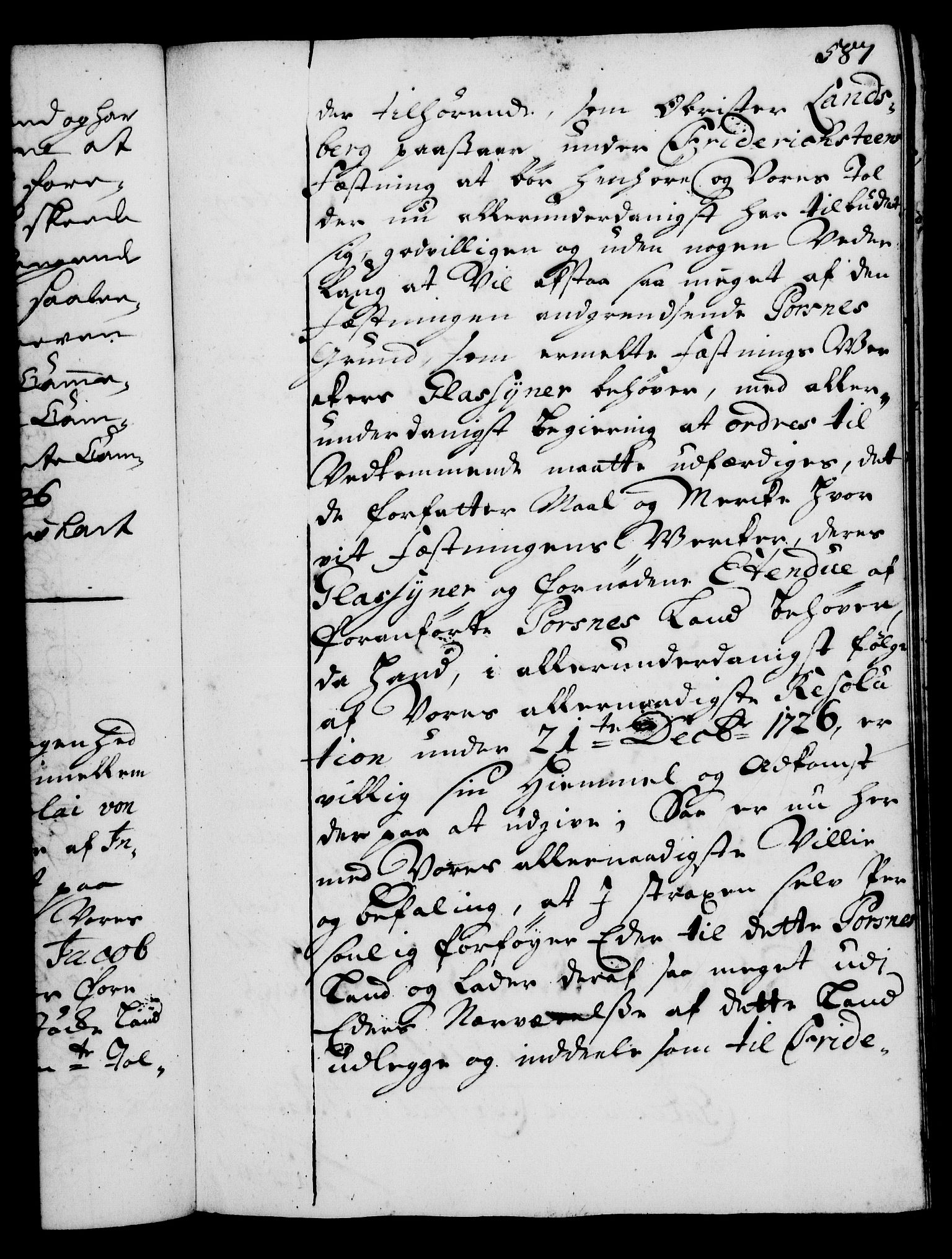 Rentekammeret, Kammerkanselliet, RA/EA-3111/G/Gg/Gga/L0002: Norsk ekspedisjonsprotokoll med register (merket RK 53.2), 1723-1727, p. 587