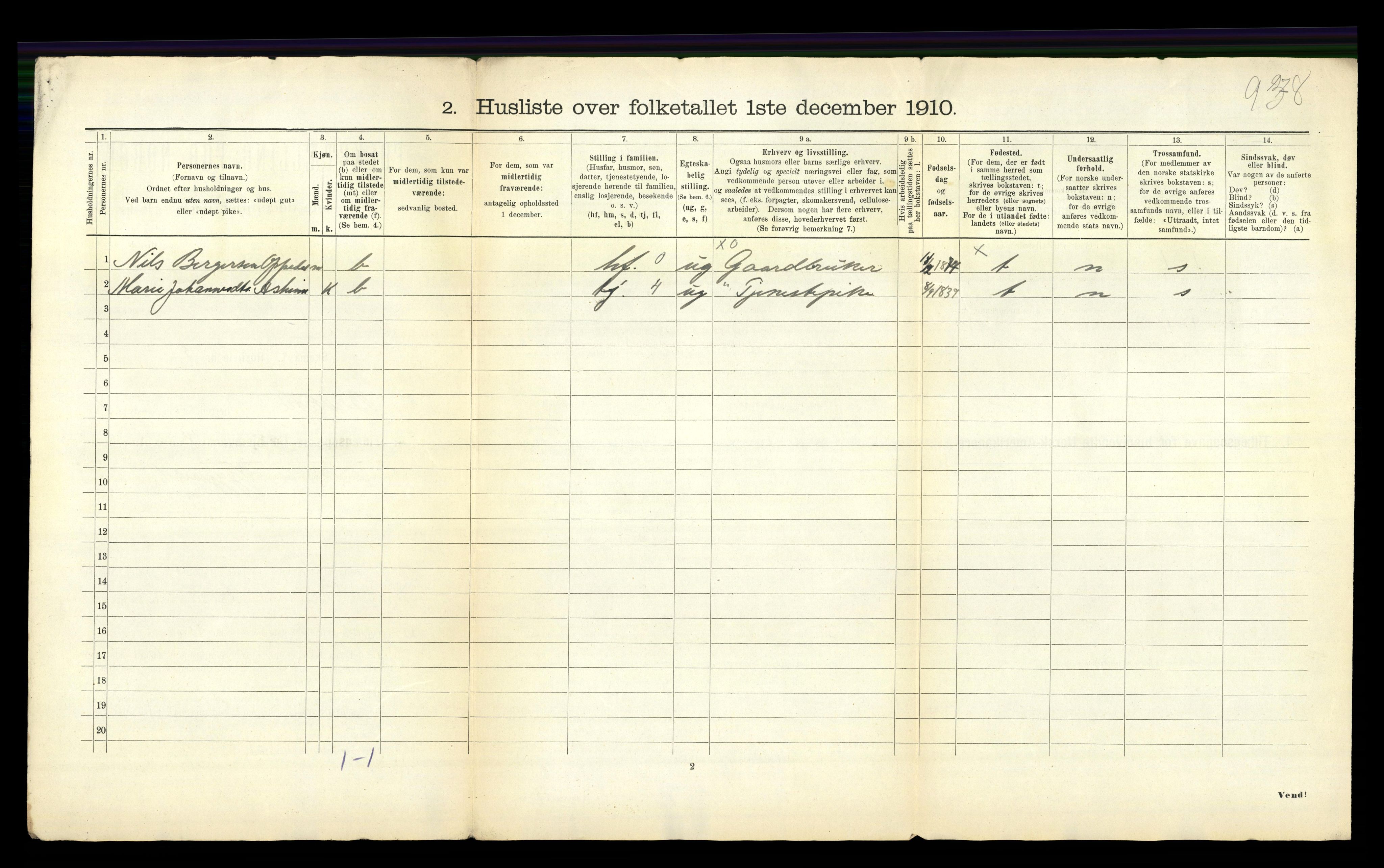 RA, 1910 census for Brekke, 1910, p. 30