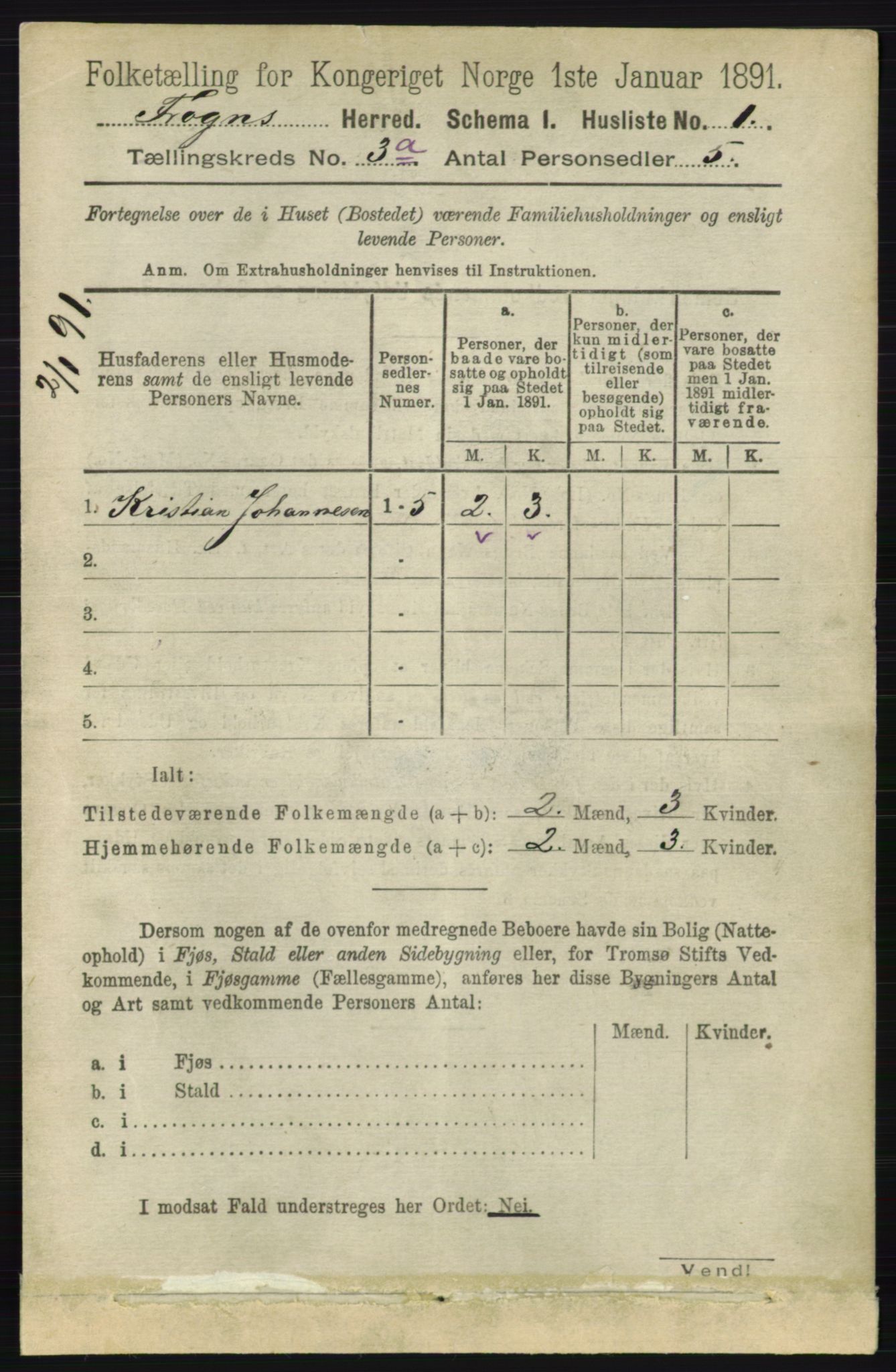 RA, 1891 census for 0215 Frogn, 1891, p. 1804