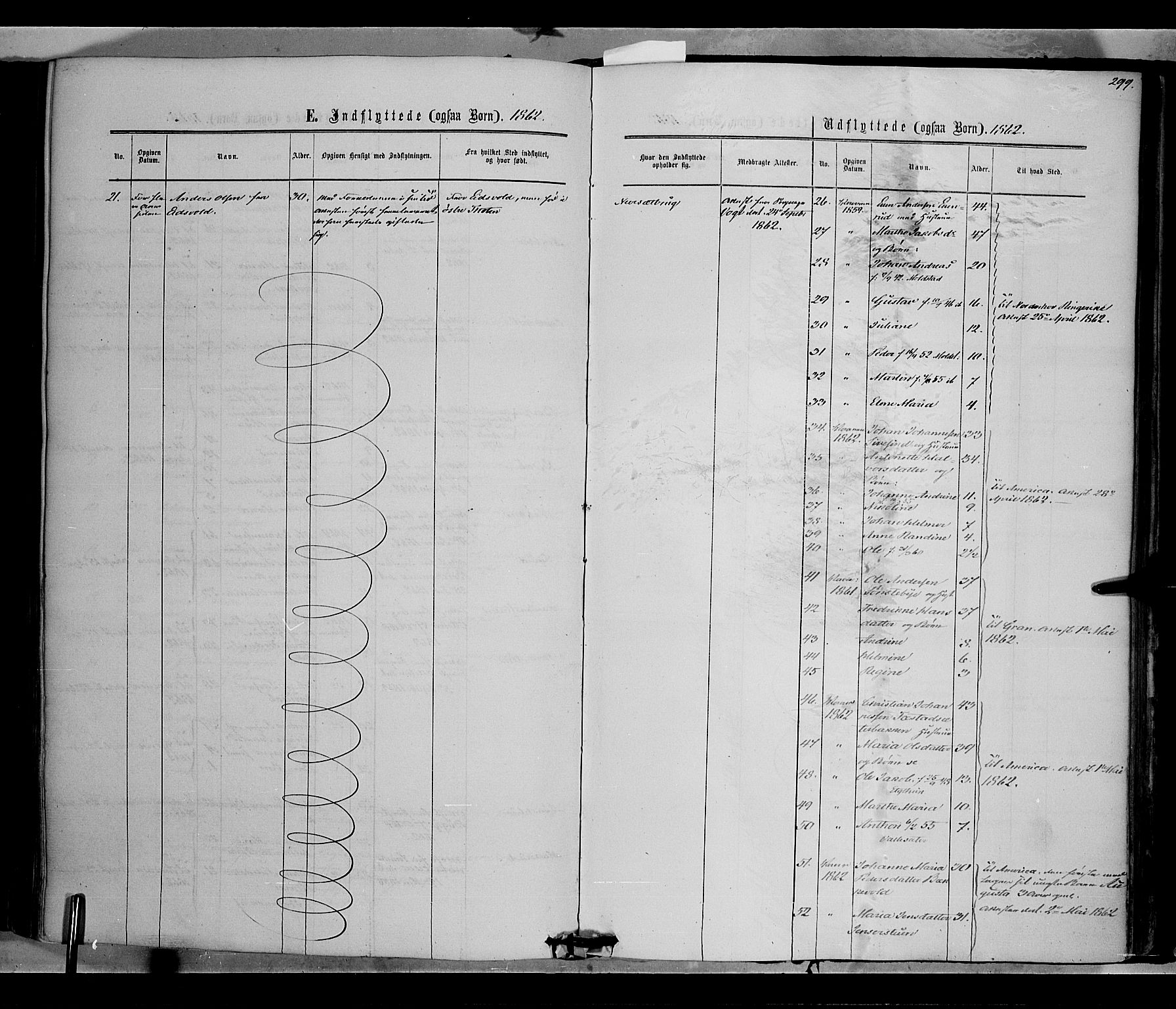 Vestre Toten prestekontor, SAH/PREST-108/H/Ha/Haa/L0007: Parish register (official) no. 7, 1862-1869, p. 299