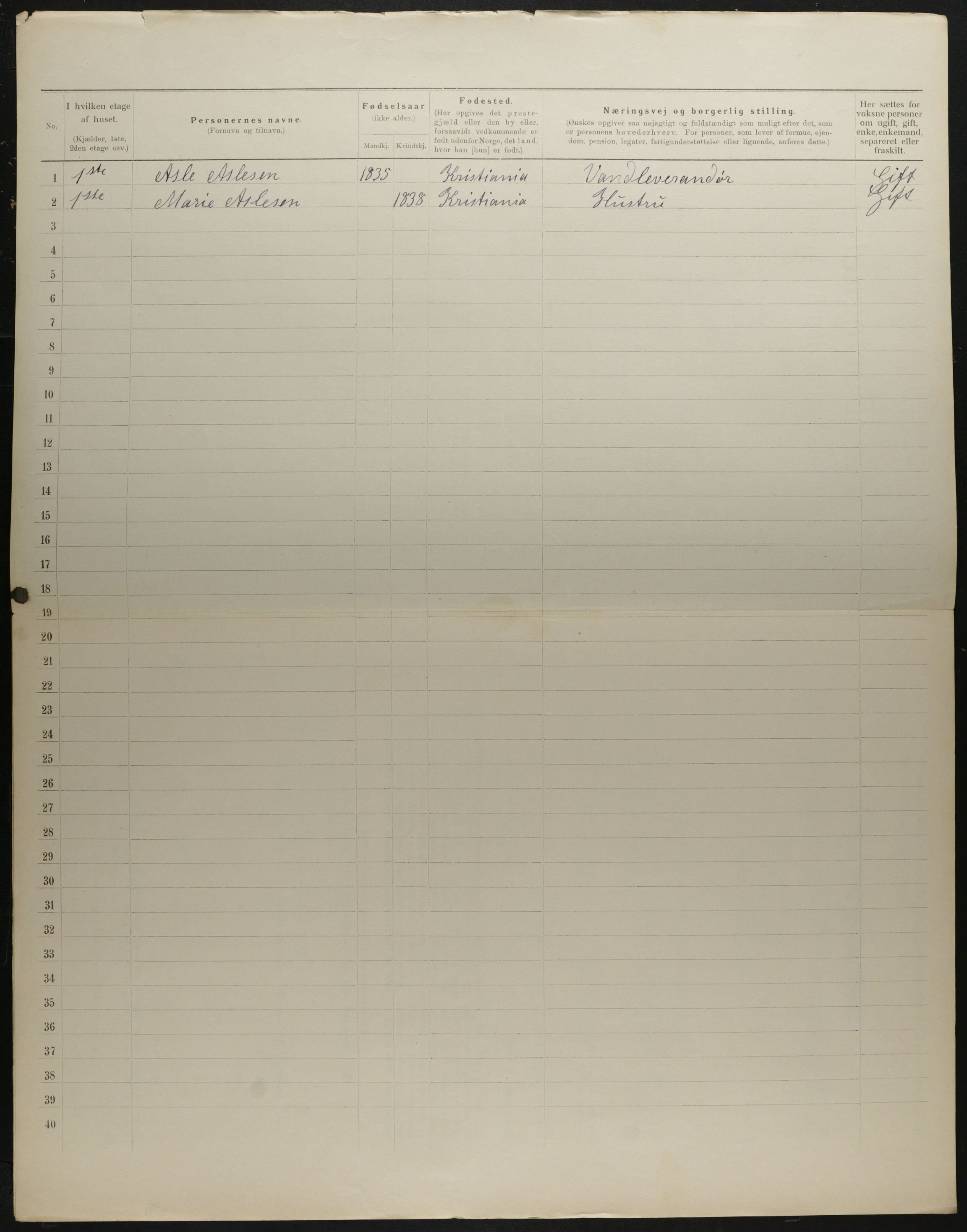 OBA, Municipal Census 1901 for Kristiania, 1901, p. 3448