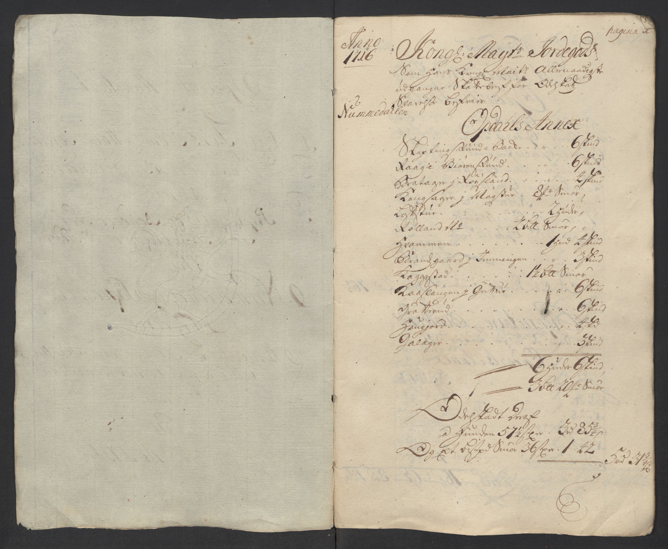 Rentekammeret inntil 1814, Reviderte regnskaper, Fogderegnskap, RA/EA-4092/R24/L1592: Fogderegnskap Numedal og Sandsvær, 1716, p. 323