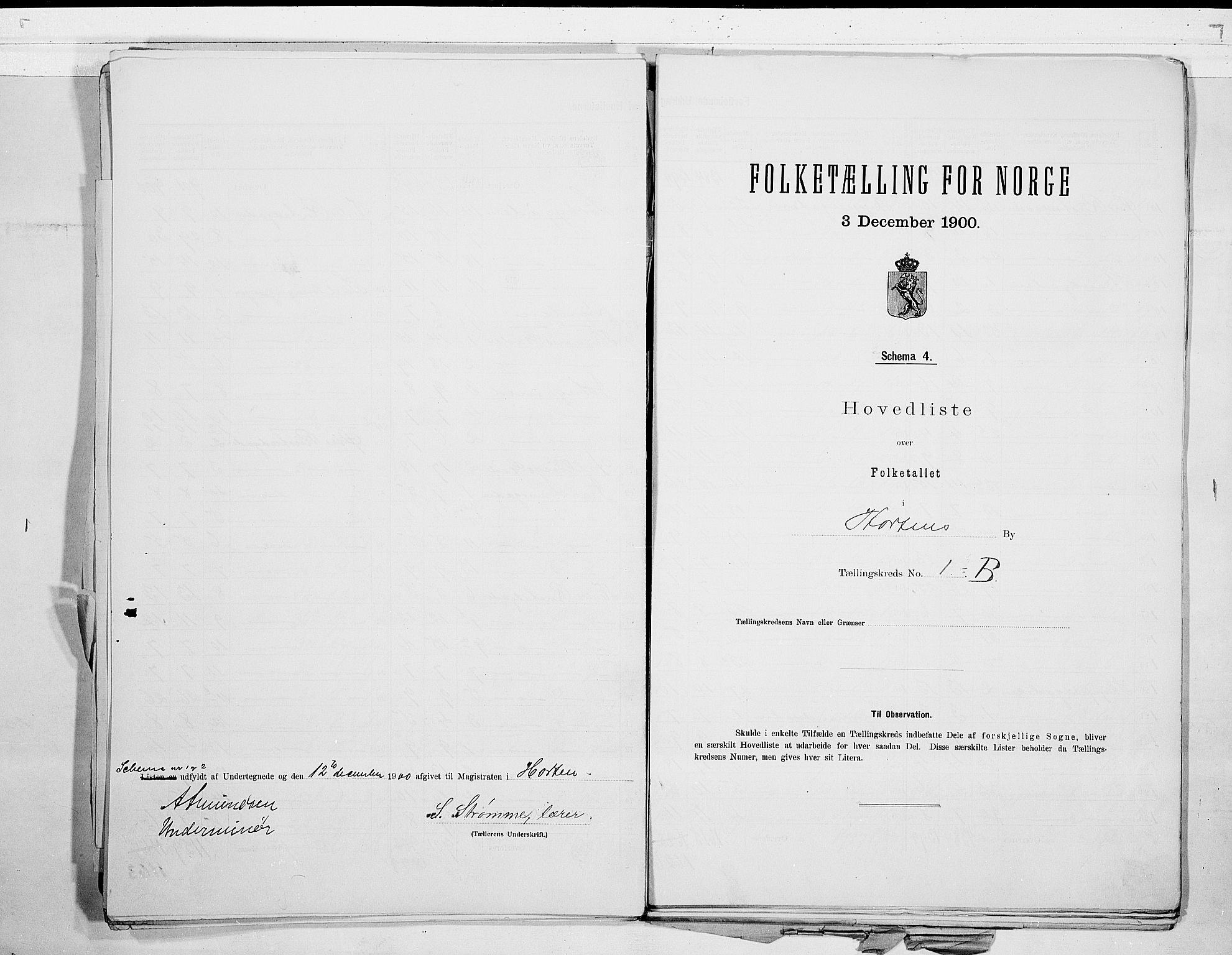 RA, 1900 census for Horten, 1900, p. 6