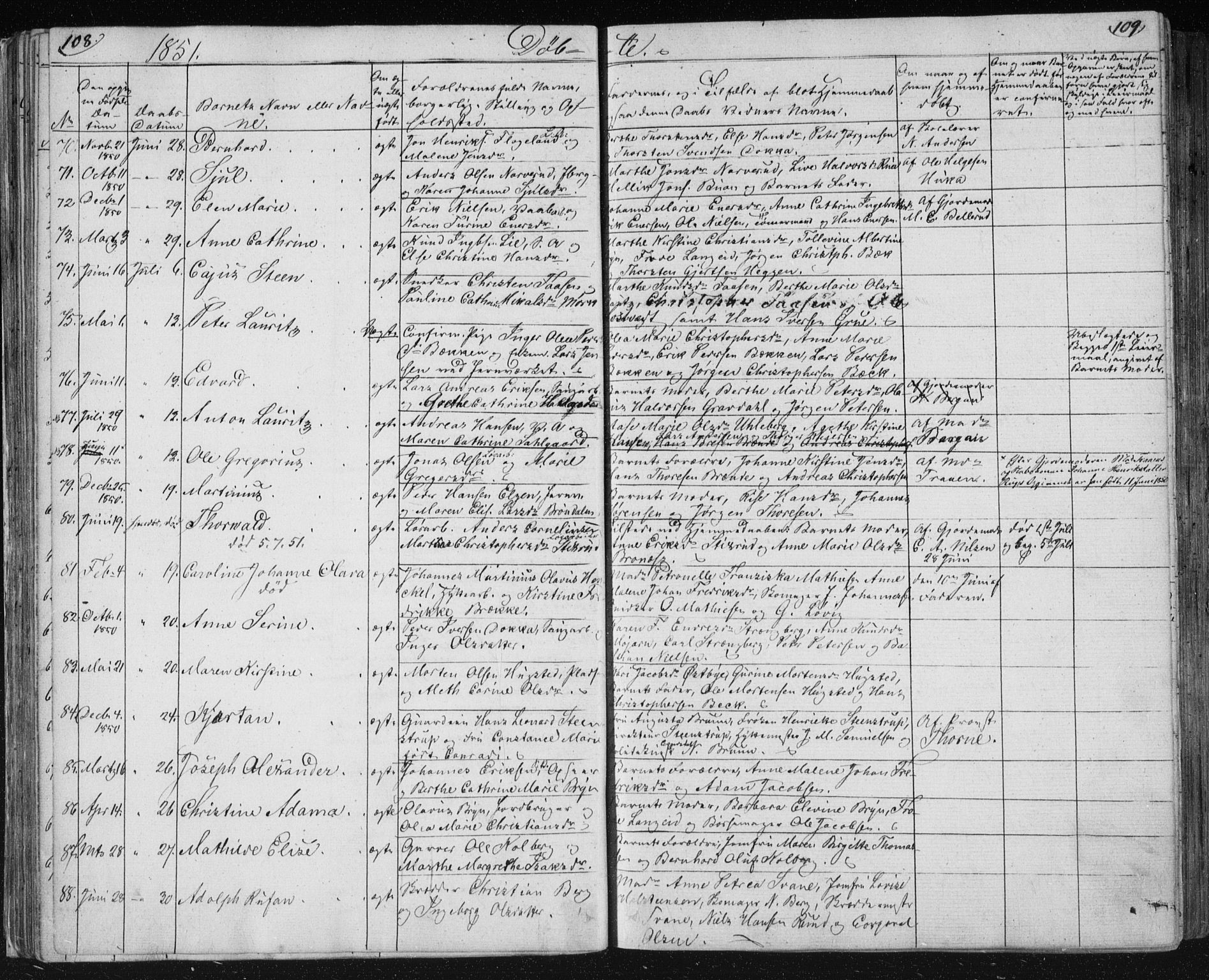 Kongsberg kirkebøker, SAKO/A-22/F/Fa/L0009: Parish register (official) no. I 9, 1839-1858, p. 108-109