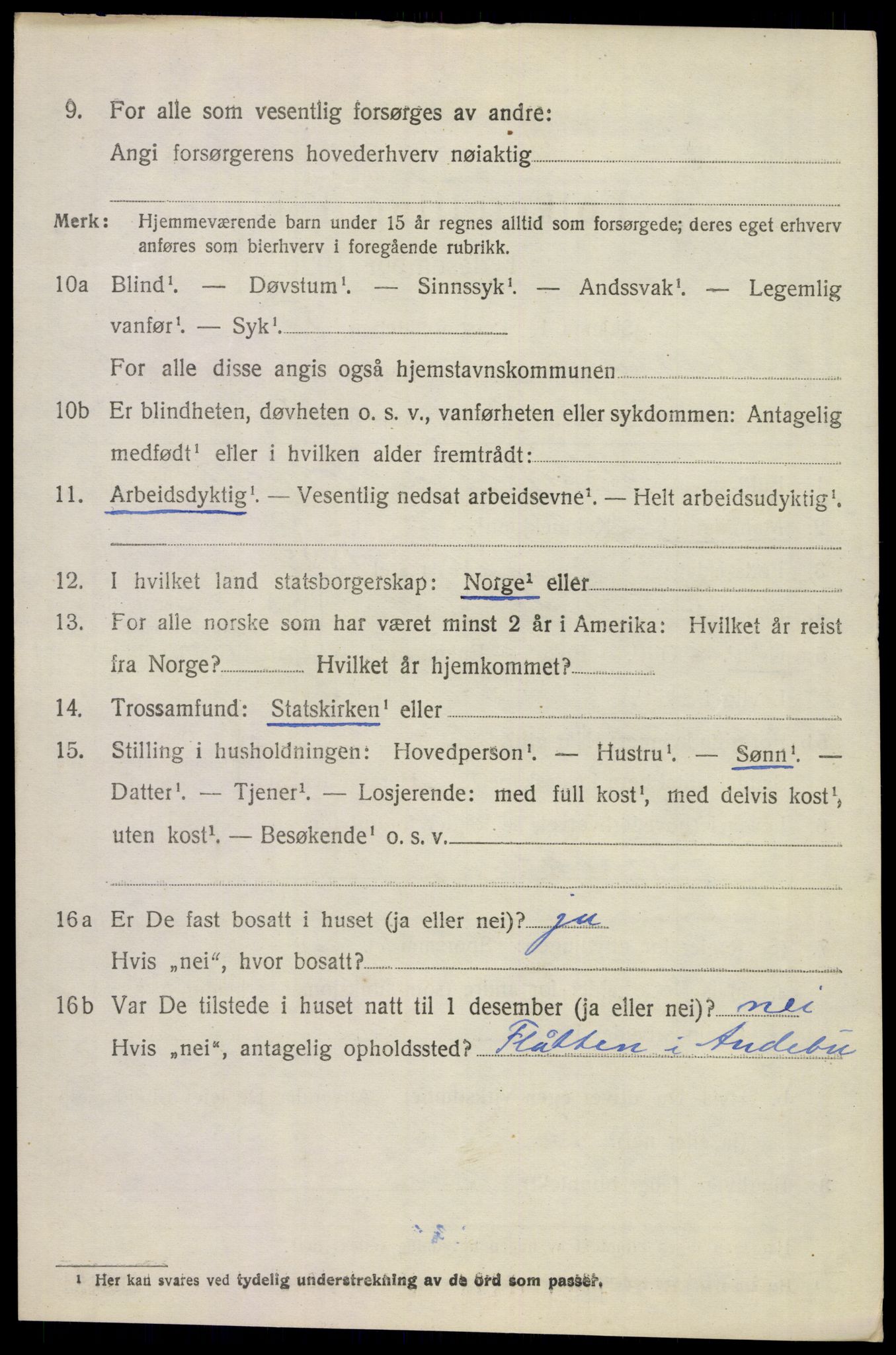 SAKO, 1920 census for Andebu, 1920, p. 2673