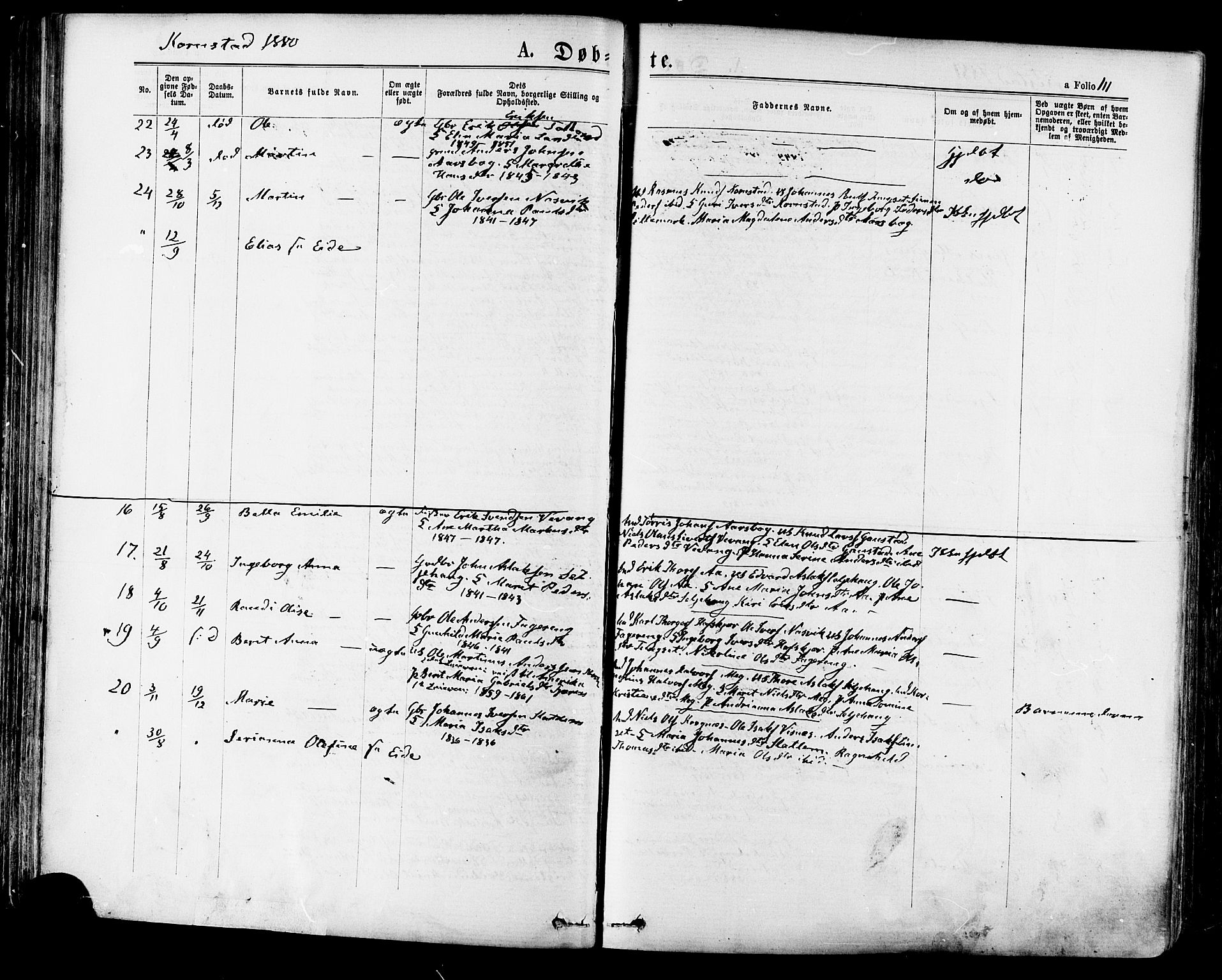 Ministerialprotokoller, klokkerbøker og fødselsregistre - Møre og Romsdal, SAT/A-1454/568/L0806: Parish register (official) no. 568A12 /2, 1878-1884, p. 111