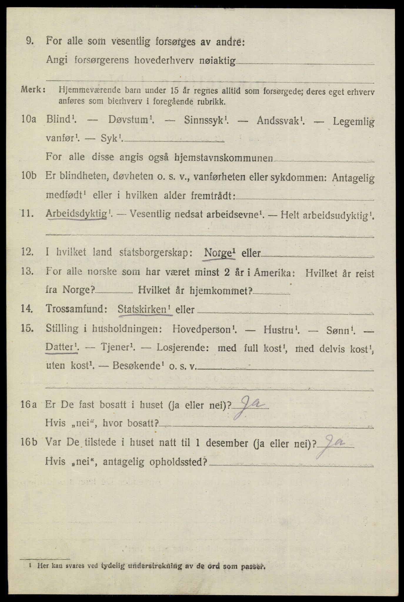 SAKO, 1920 census for Sannidal, 1920, p. 5374