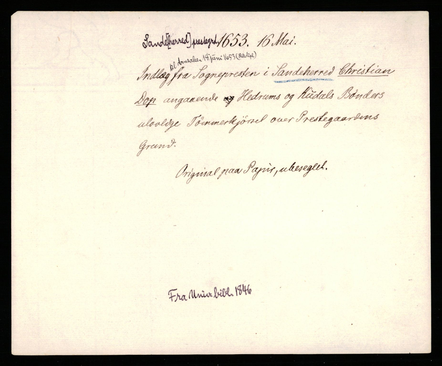 Riksarkivets diplomsamling, AV/RA-EA-5965/F35/F35b/L0009: Riksarkivets diplomer, seddelregister, 1647-1655, p. 463