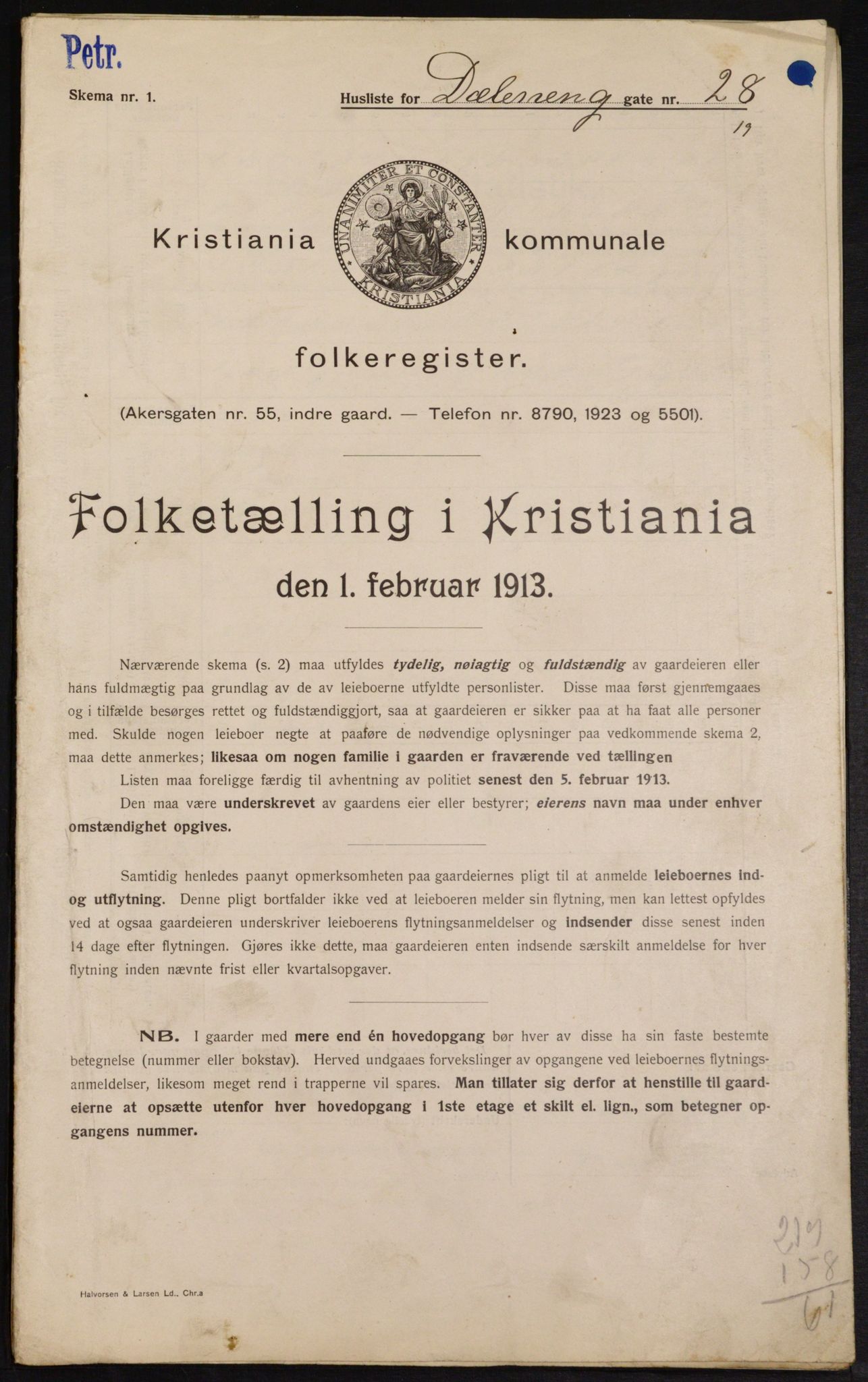 OBA, Municipal Census 1913 for Kristiania, 1913, p. 17621