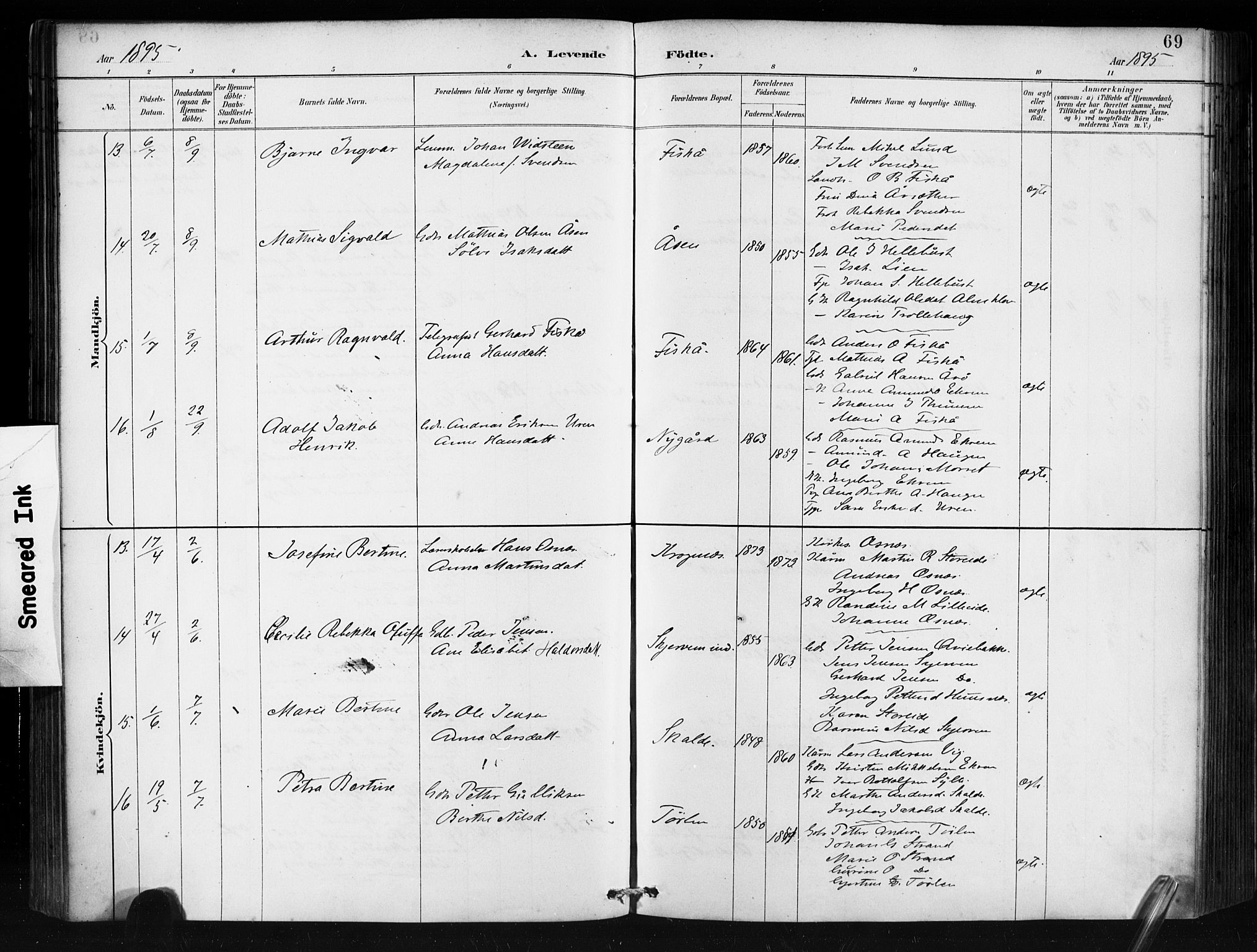 Ministerialprotokoller, klokkerbøker og fødselsregistre - Møre og Romsdal, AV/SAT-A-1454/501/L0008: Parish register (official) no. 501A08, 1885-1901, p. 69