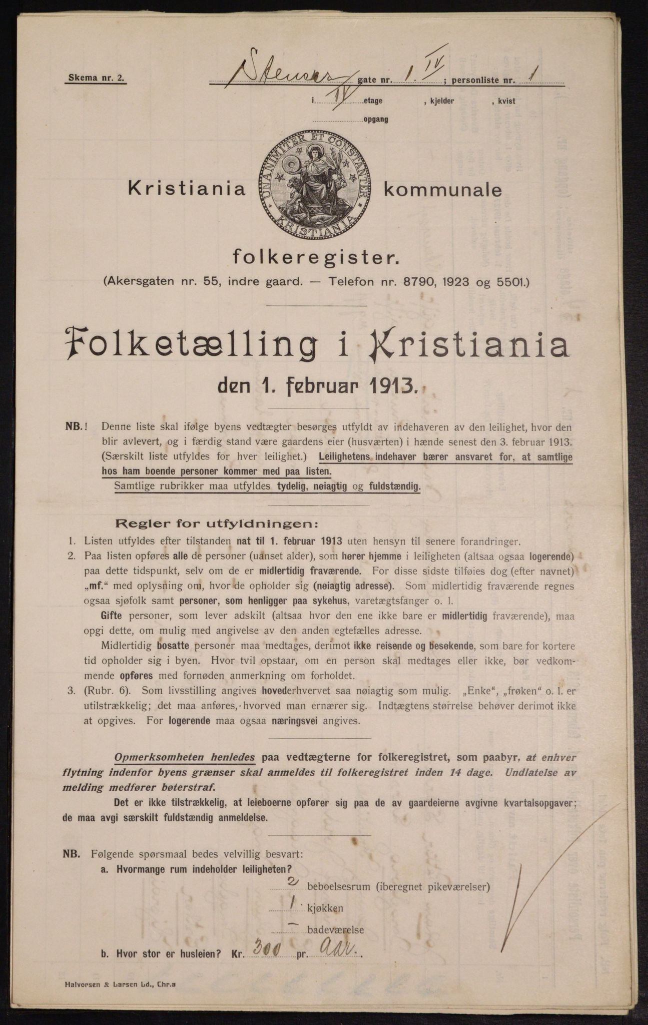 OBA, Municipal Census 1913 for Kristiania, 1913, p. 101510