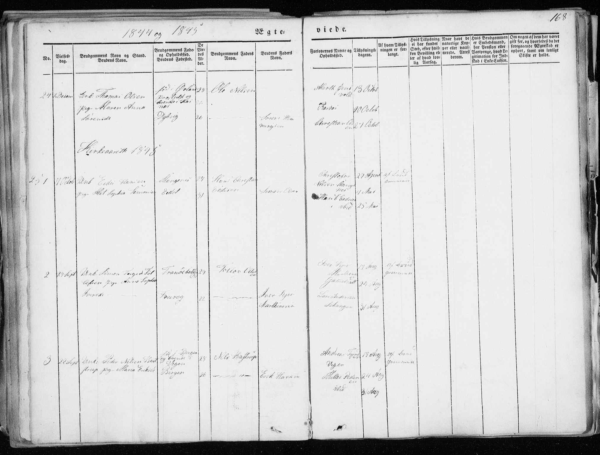 Tranøy sokneprestkontor, AV/SATØ-S-1313/I/Ia/Iaa/L0006kirke: Parish register (official) no. 6, 1844-1855, p. 168