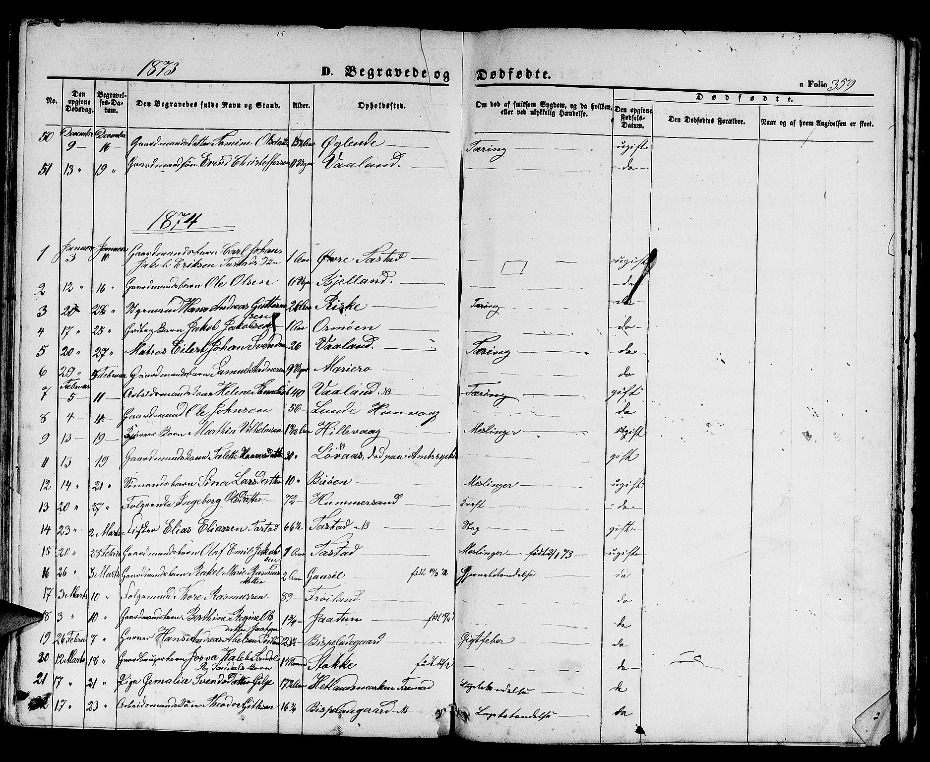 Hetland sokneprestkontor, SAST/A-101826/30/30BB/L0003: Parish register (copy) no. B 3, 1863-1877, p. 359