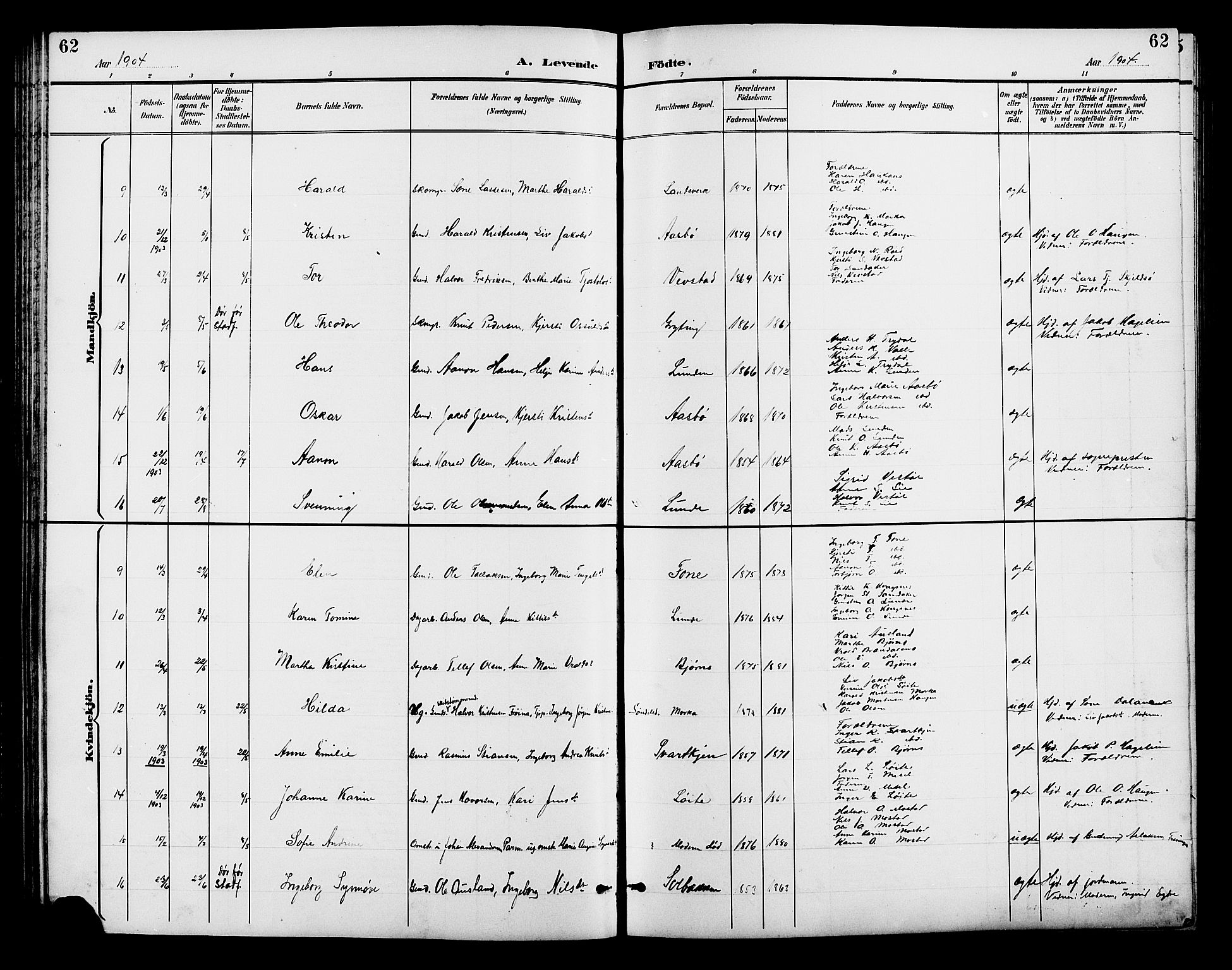 Gjerstad sokneprestkontor, AV/SAK-1111-0014/F/Fb/Fba/L0007: Parish register (copy) no. B 7, 1891-1908, p. 62