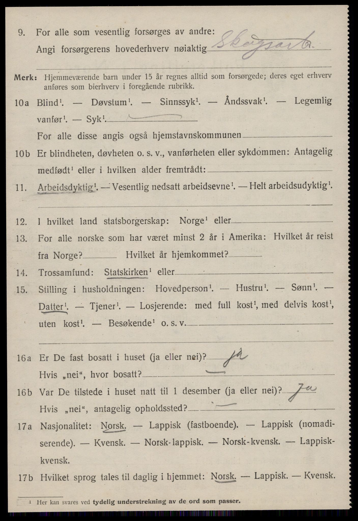 SAT, 1920 census for Agdenes, 1920, p. 1802