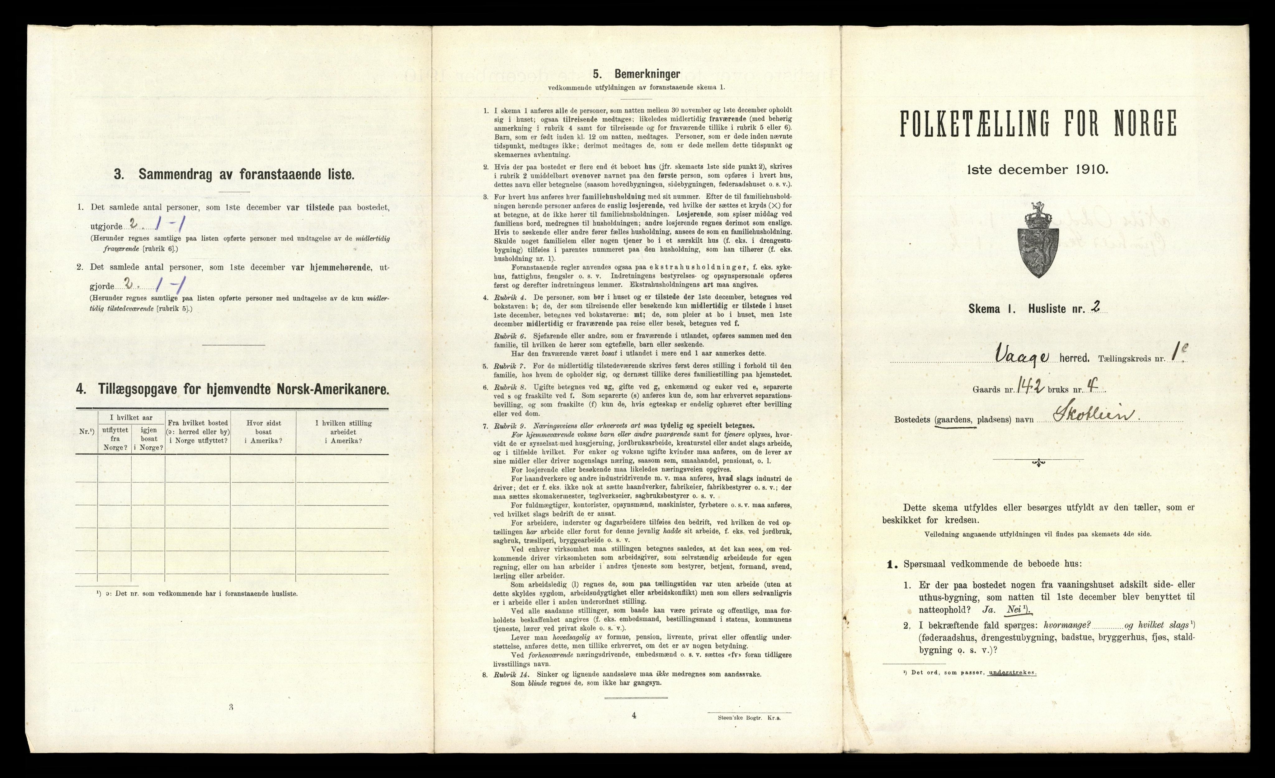 RA, 1910 census for Vågå, 1910, p. 435