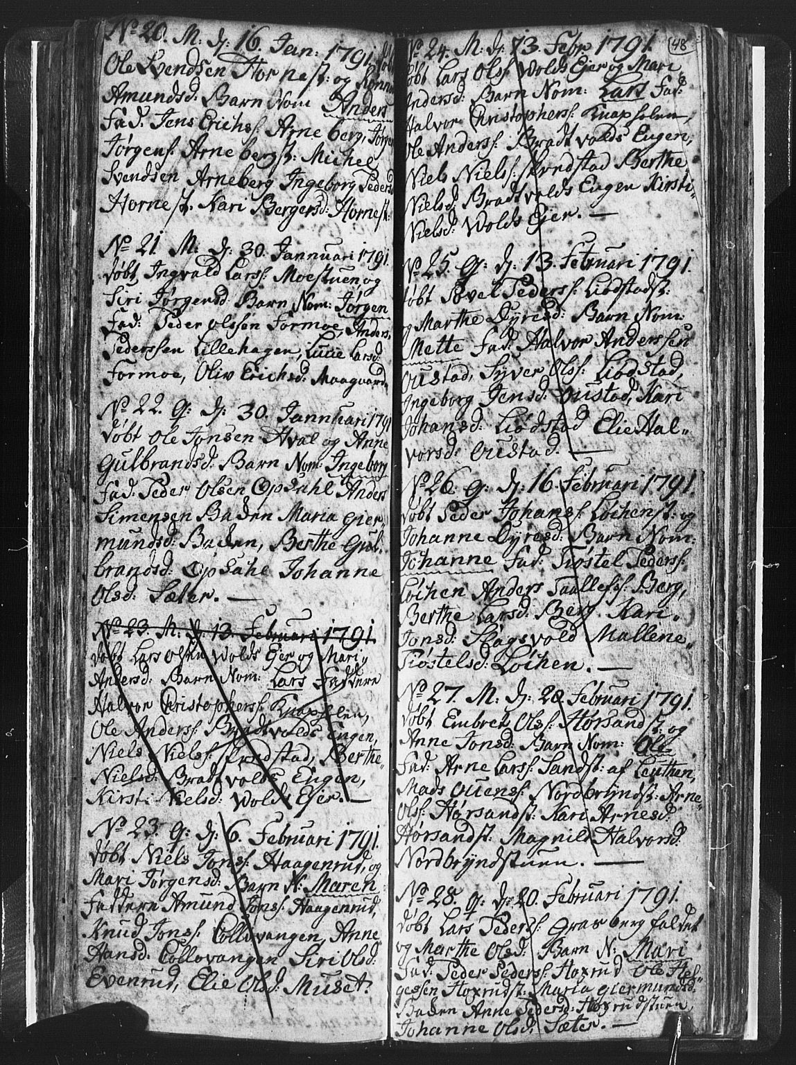 Romedal prestekontor, AV/SAH-PREST-004/L/L0001: Parish register (copy) no. 1, 1785-1794, p. 48