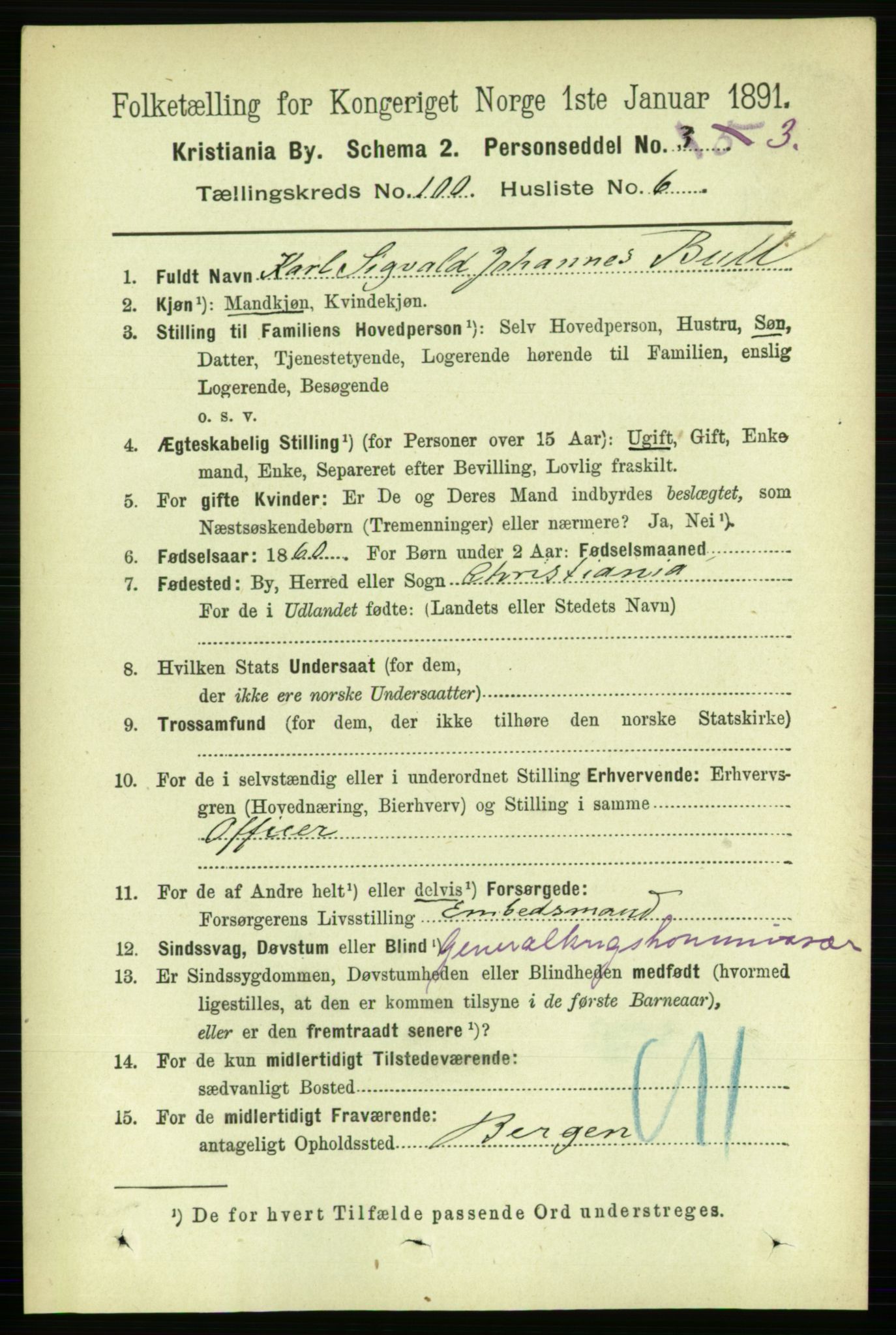 RA, 1891 census for 0301 Kristiania, 1891, p. 49391