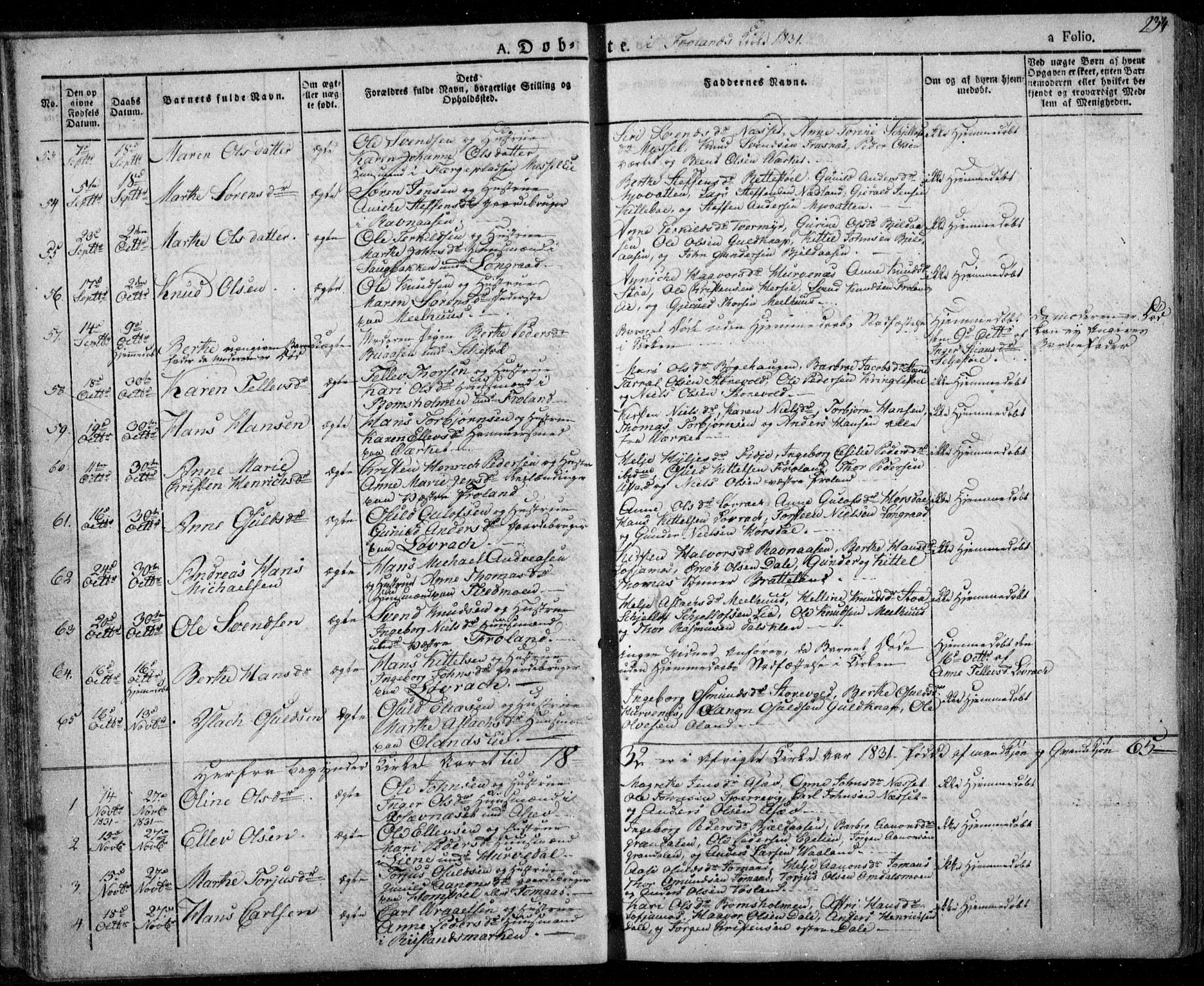 Froland sokneprestkontor, SAK/1111-0013/F/Fa/L0001: Parish register (official) no. A 1, 1827-1844, p. 23