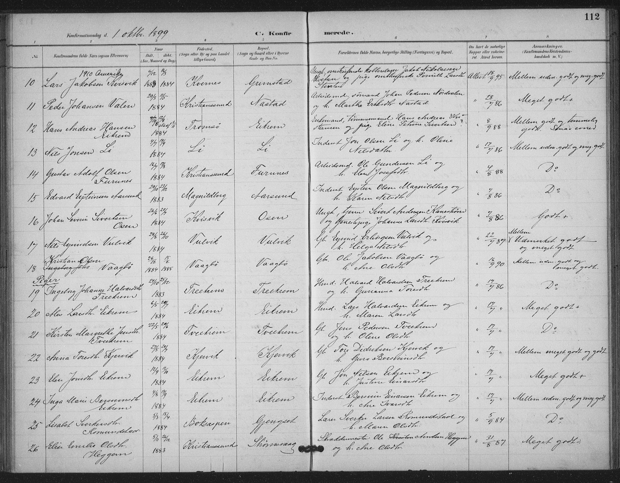 Ministerialprotokoller, klokkerbøker og fødselsregistre - Møre og Romsdal, AV/SAT-A-1454/587/L1000: Parish register (official) no. 587A02, 1887-1910, p. 112