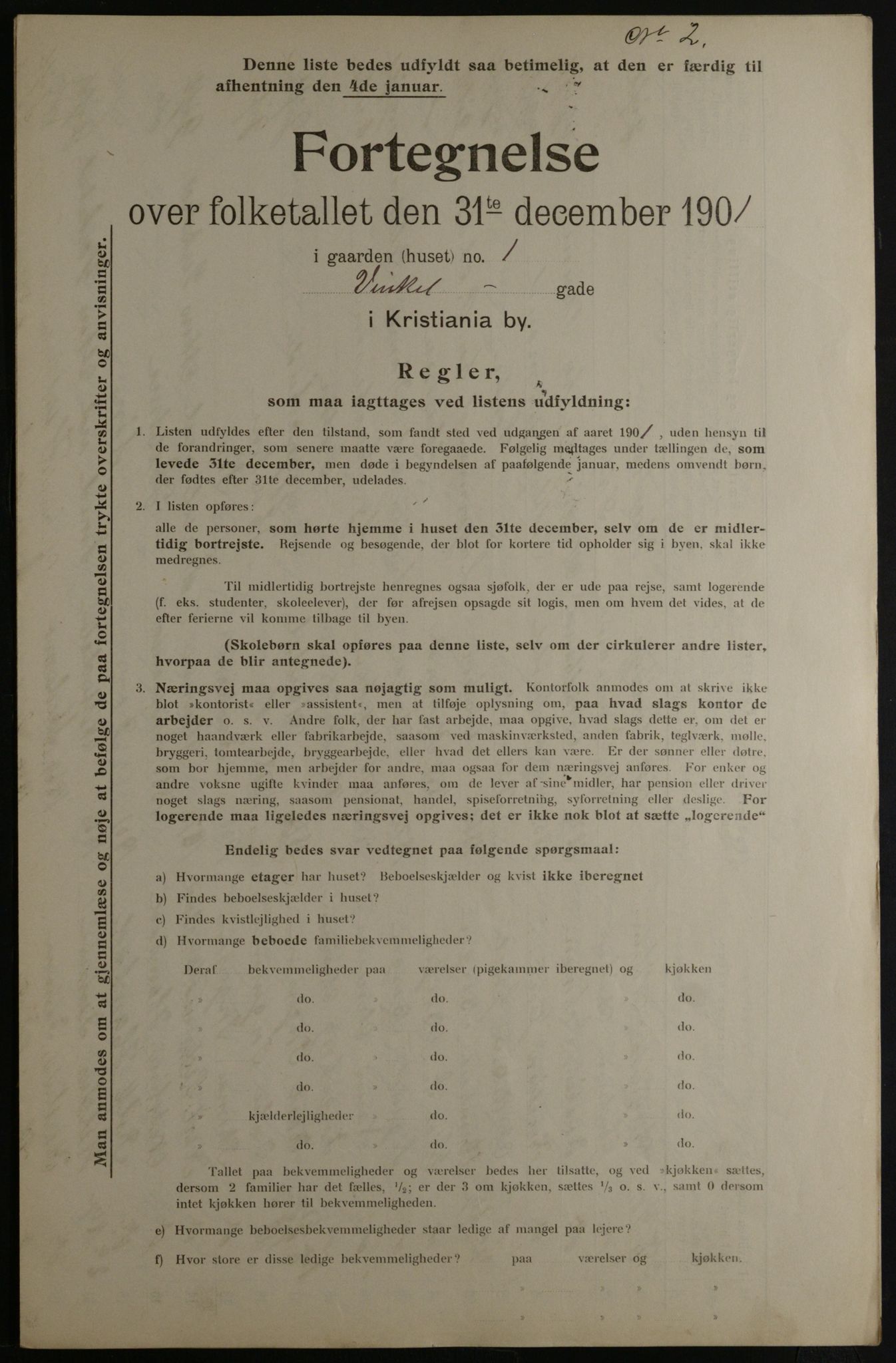 OBA, Municipal Census 1901 for Kristiania, 1901, p. 19031