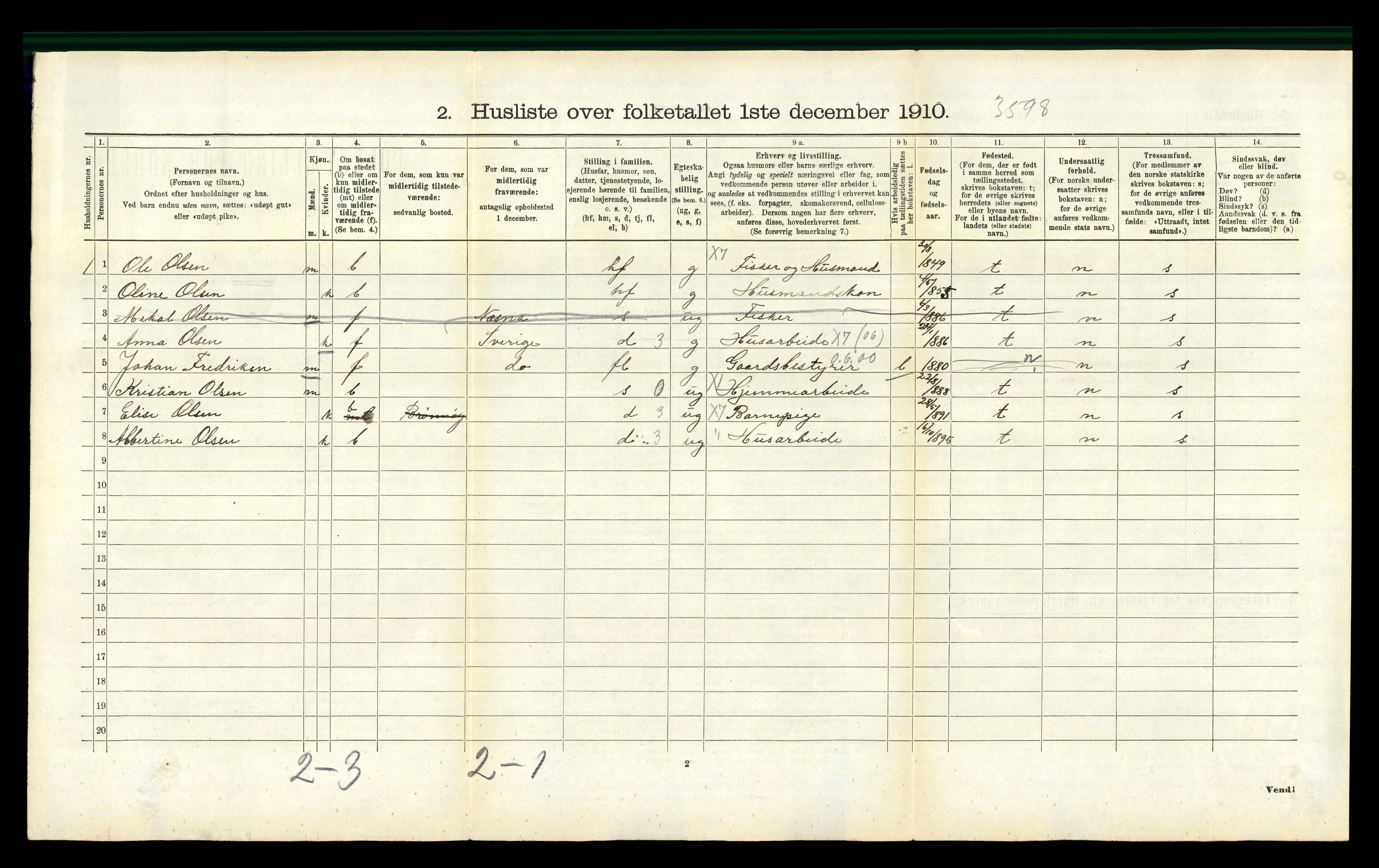 RA, 1910 census for Brønnøy, 1910, p. 472