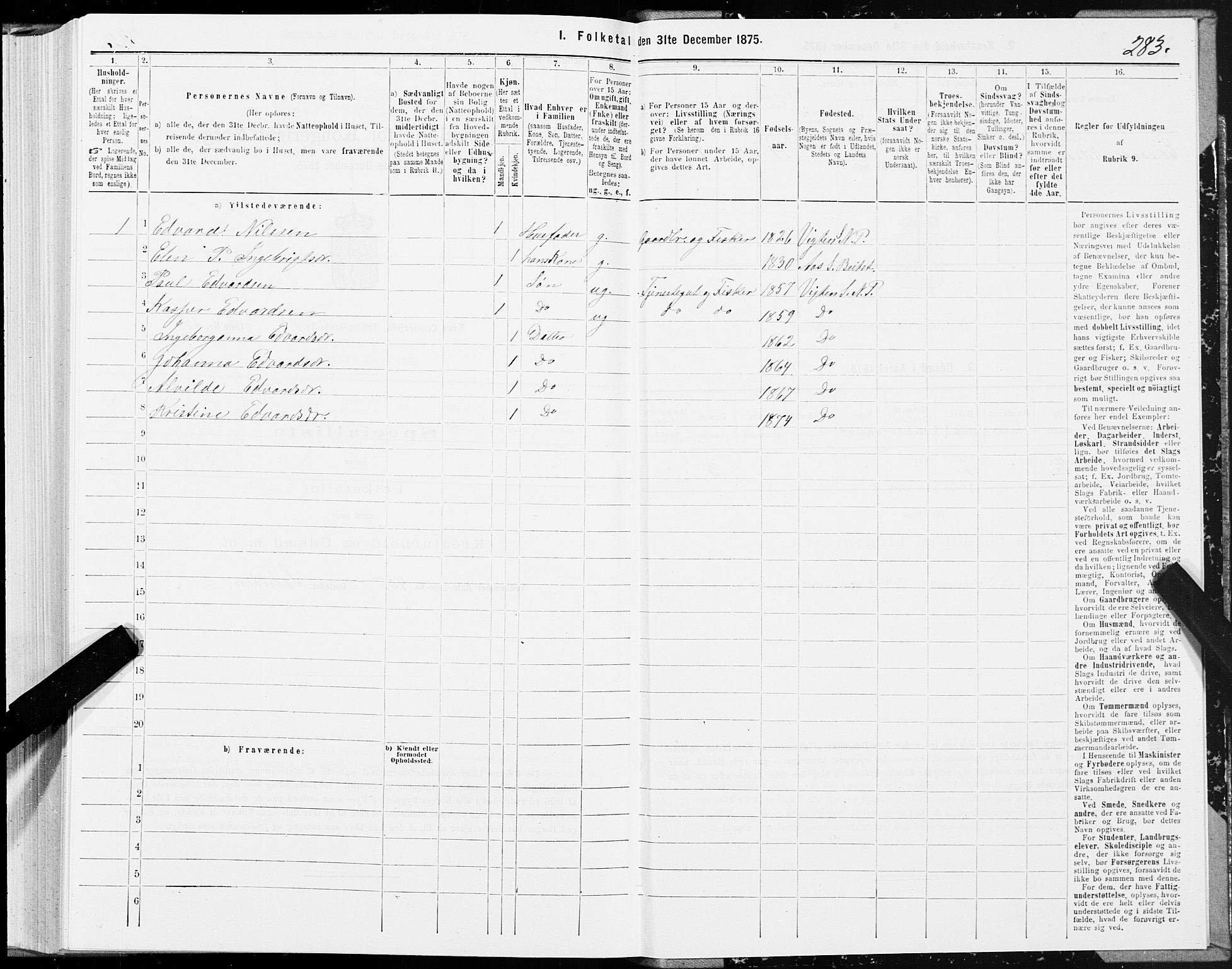 SAT, 1875 census for 1751P Nærøy, 1875, p. 3283