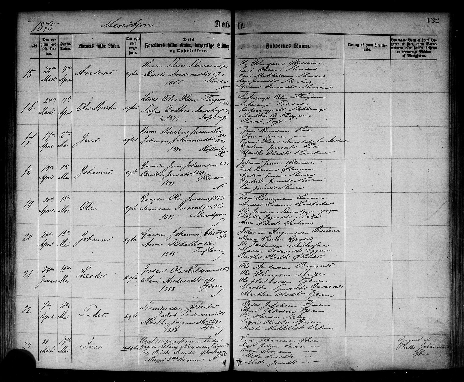 Sogndal sokneprestembete, SAB/A-81301/H/Haa/Haaa/L0014: Parish register (official) no. A 14, 1864-1877, p. 122