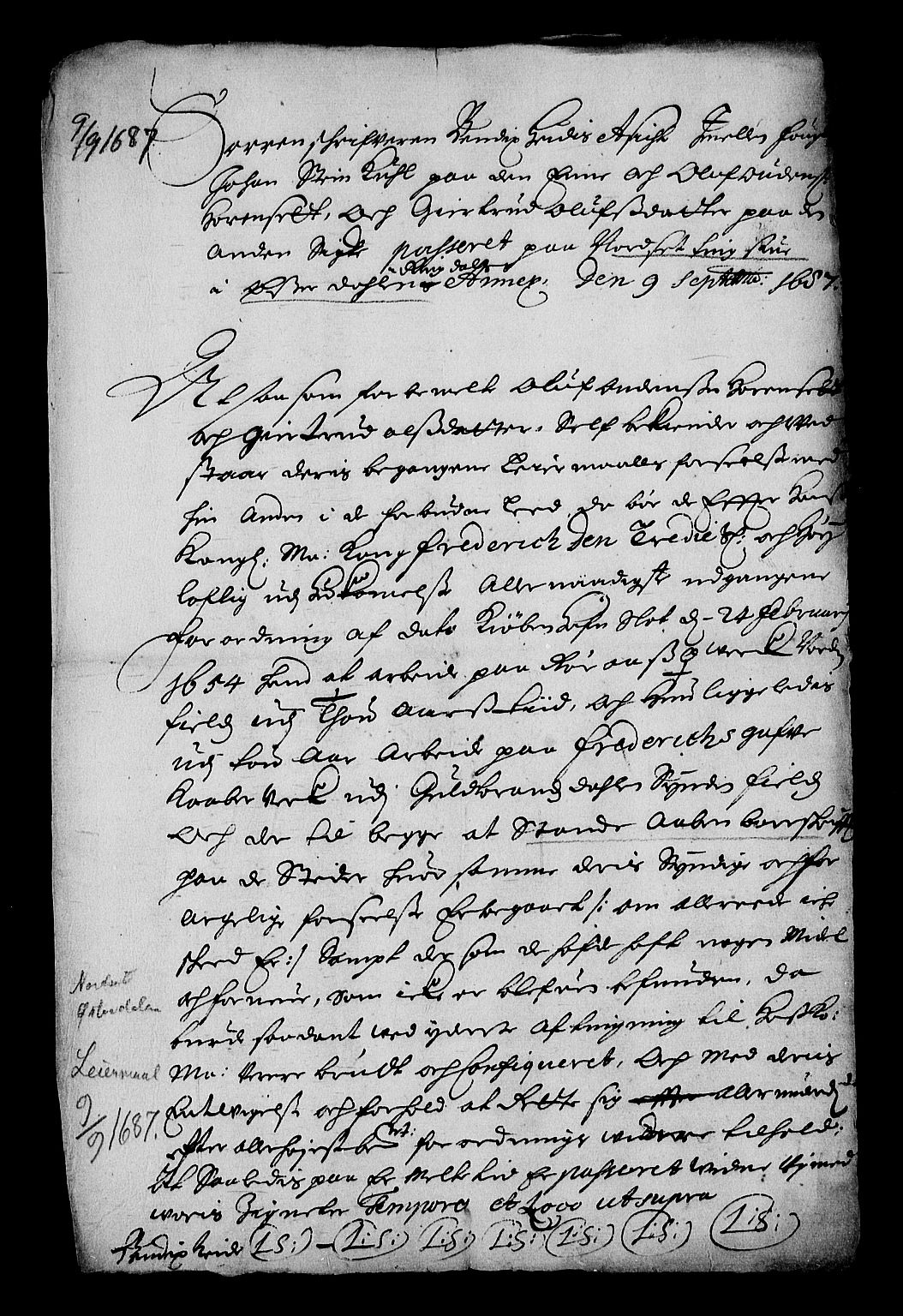 Stattholderembetet 1572-1771, RA/EA-2870/Af/L0002: Avskrifter av vedlegg til originale supplikker, nummerert i samsvar med supplikkbøkene, 1687-1689, p. 73