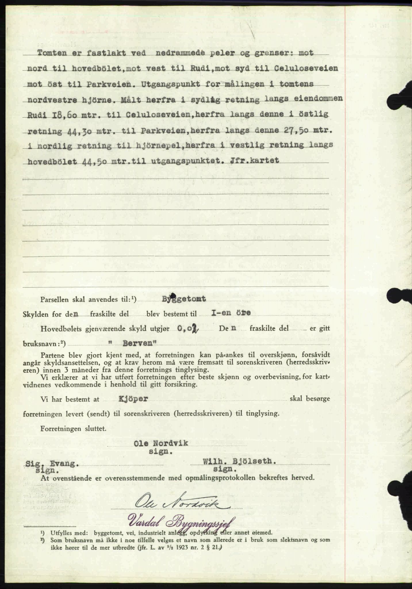 Toten tingrett, SAH/TING-006/H/Hb/Hbc/L0004: Mortgage book no. Hbc-04, 1938-1938, Diary no: : 2309/1938