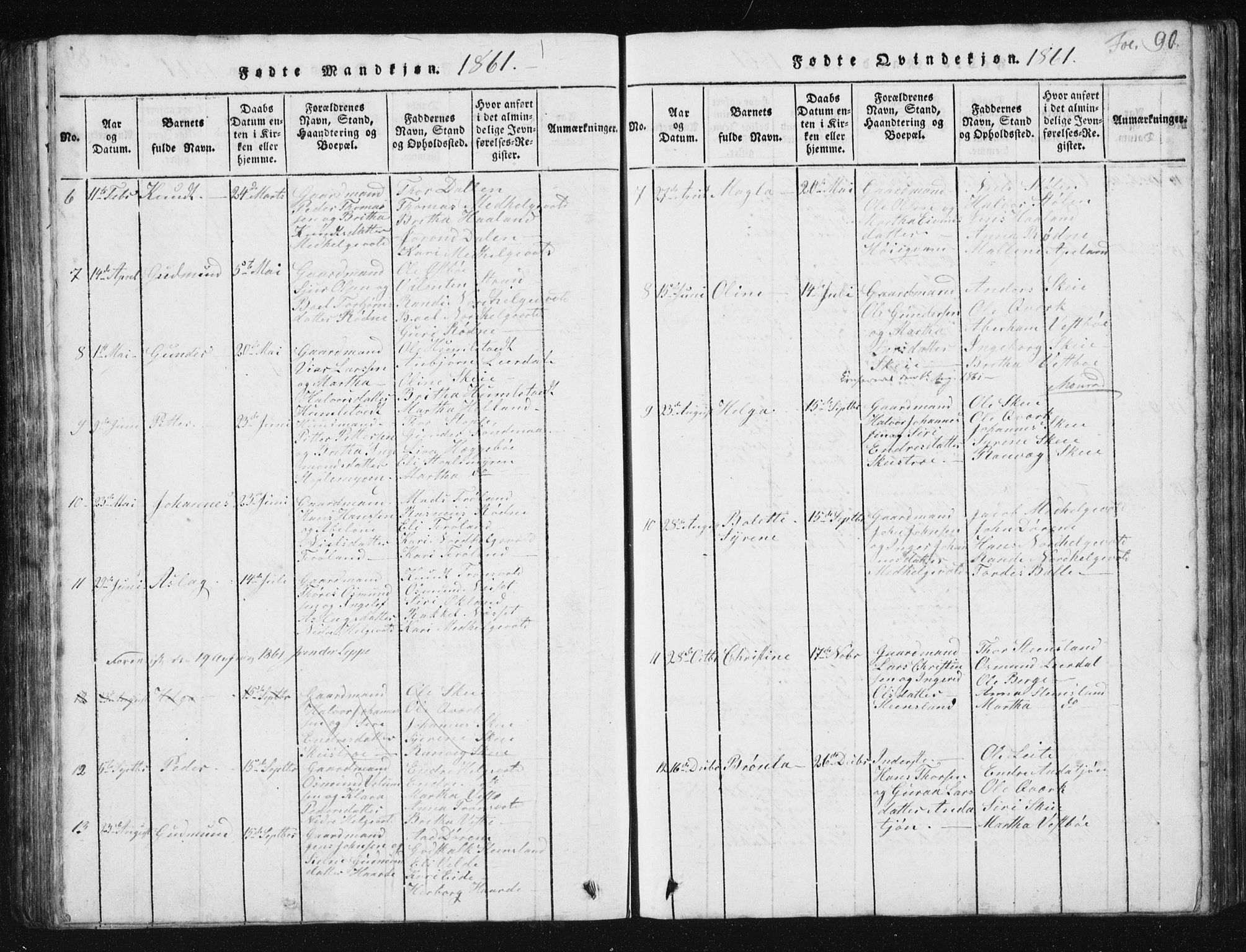 Vikedal sokneprestkontor, SAST/A-101840/01/V: Parish register (copy) no. B 2, 1816-1863, p. 90