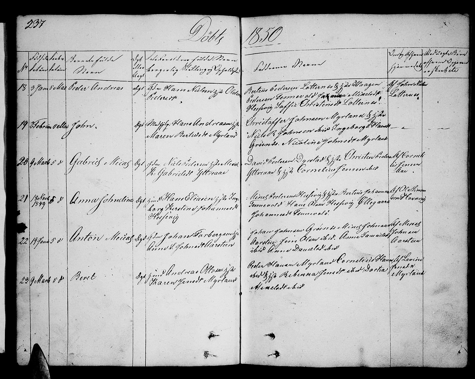 Ibestad sokneprestembete, AV/SATØ-S-0077/H/Ha/Hab/L0003klokker: Parish register (copy) no. 3, 1833-1852, p. 237