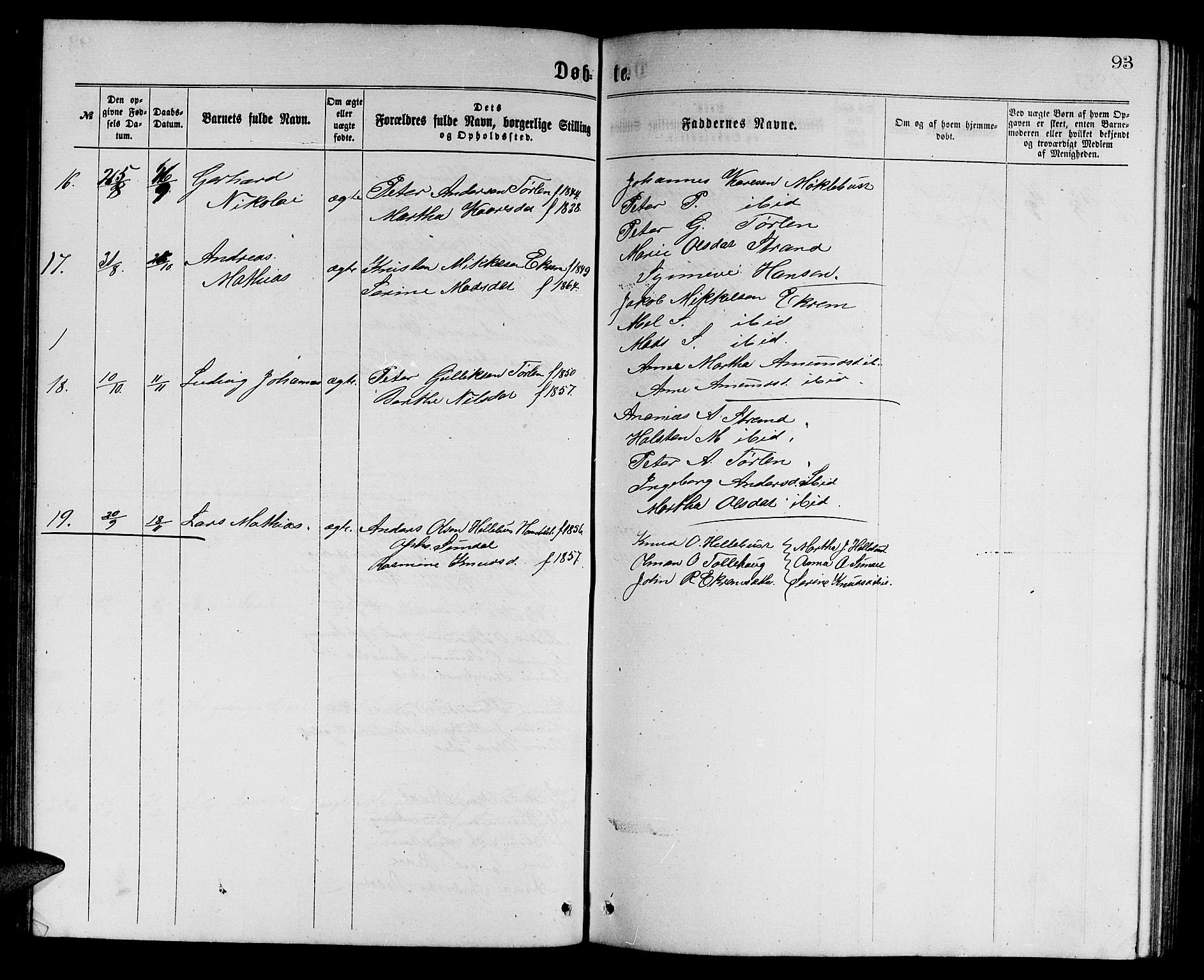 Ministerialprotokoller, klokkerbøker og fødselsregistre - Møre og Romsdal, SAT/A-1454/501/L0016: Parish register (copy) no. 501C02, 1868-1884, p. 93