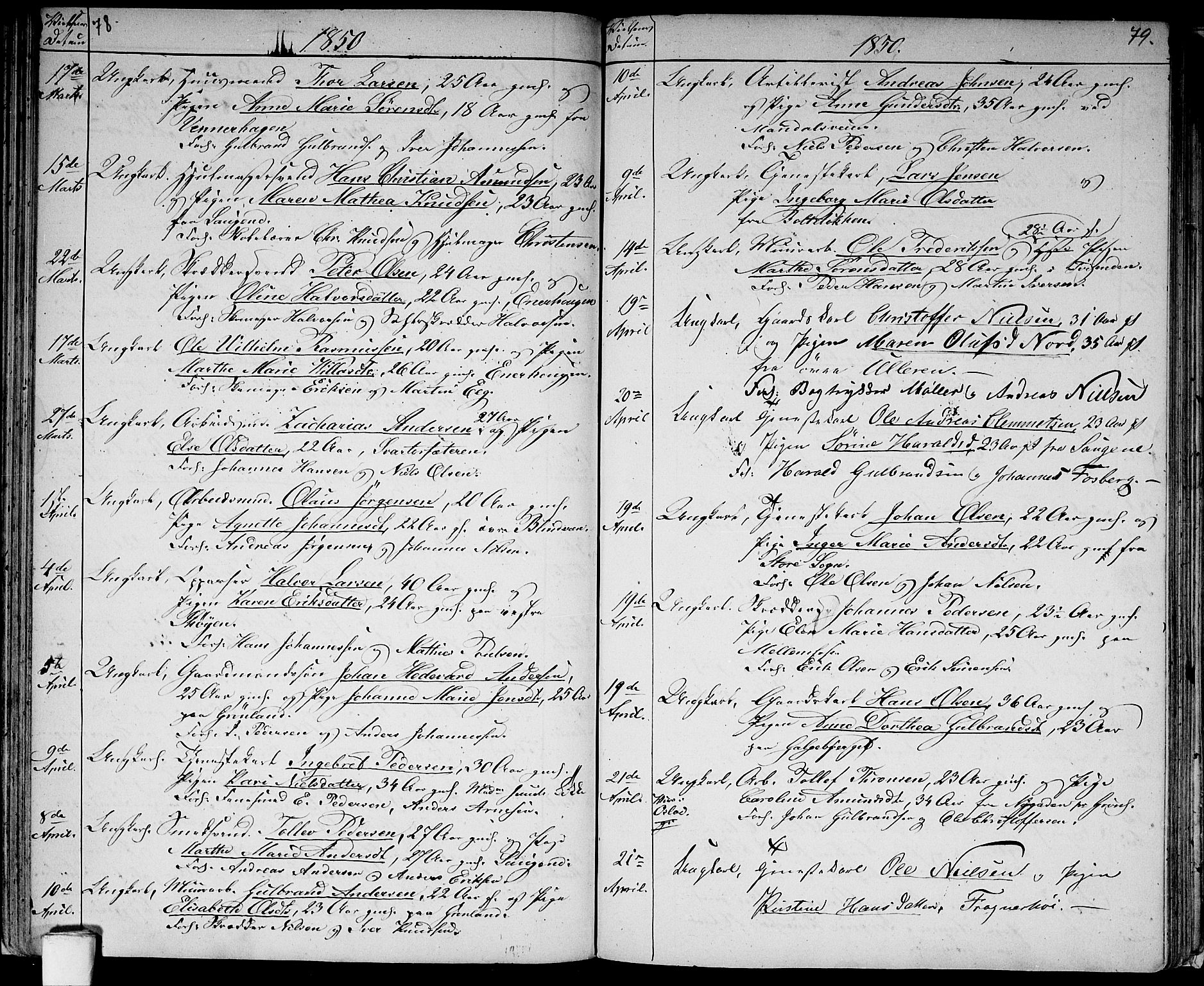 Aker prestekontor kirkebøker, AV/SAO-A-10861/G/L0011: Parish register (copy) no. 11, 1846-1859, p. 78-79