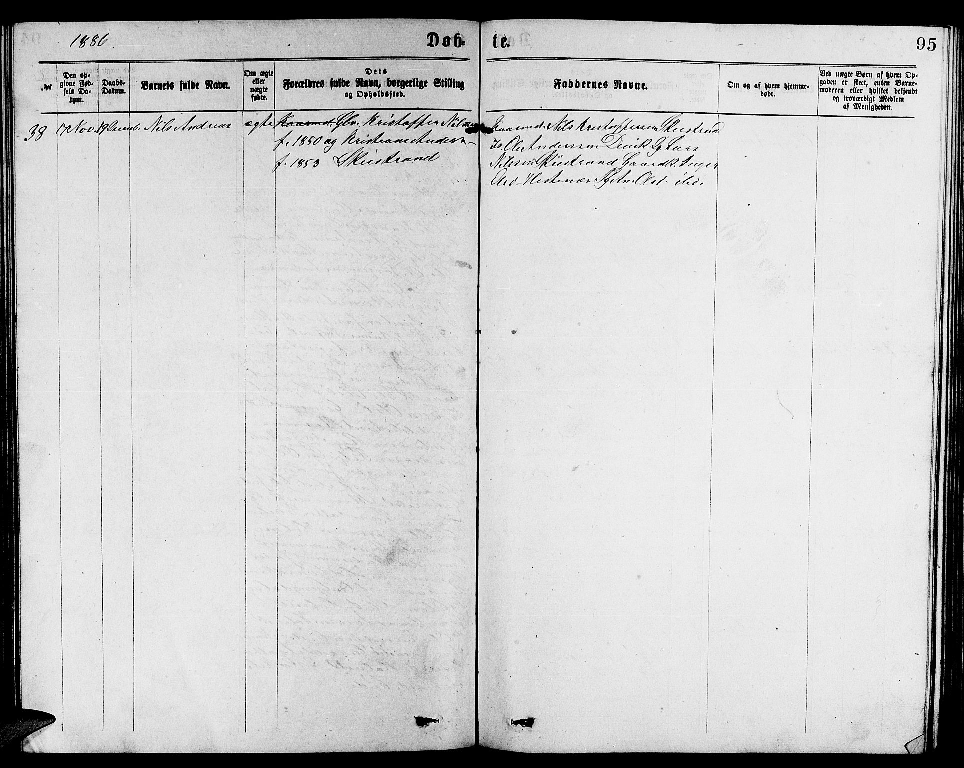 Gloppen sokneprestembete, AV/SAB-A-80101/H/Hab/Habb/L0001: Parish register (copy) no. B 1, 1872-1888, p. 95