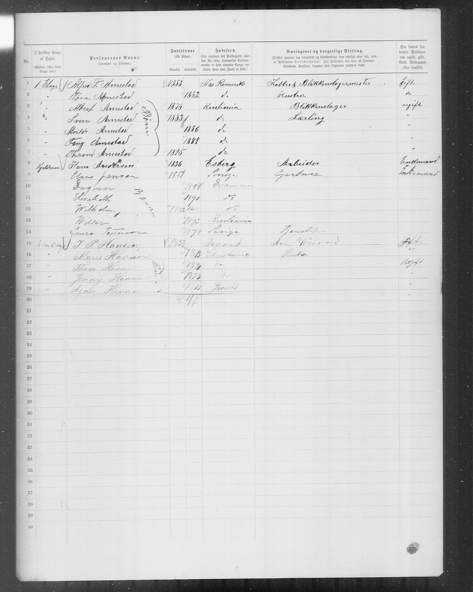OBA, Municipal Census 1899 for Kristiania, 1899, p. 9712