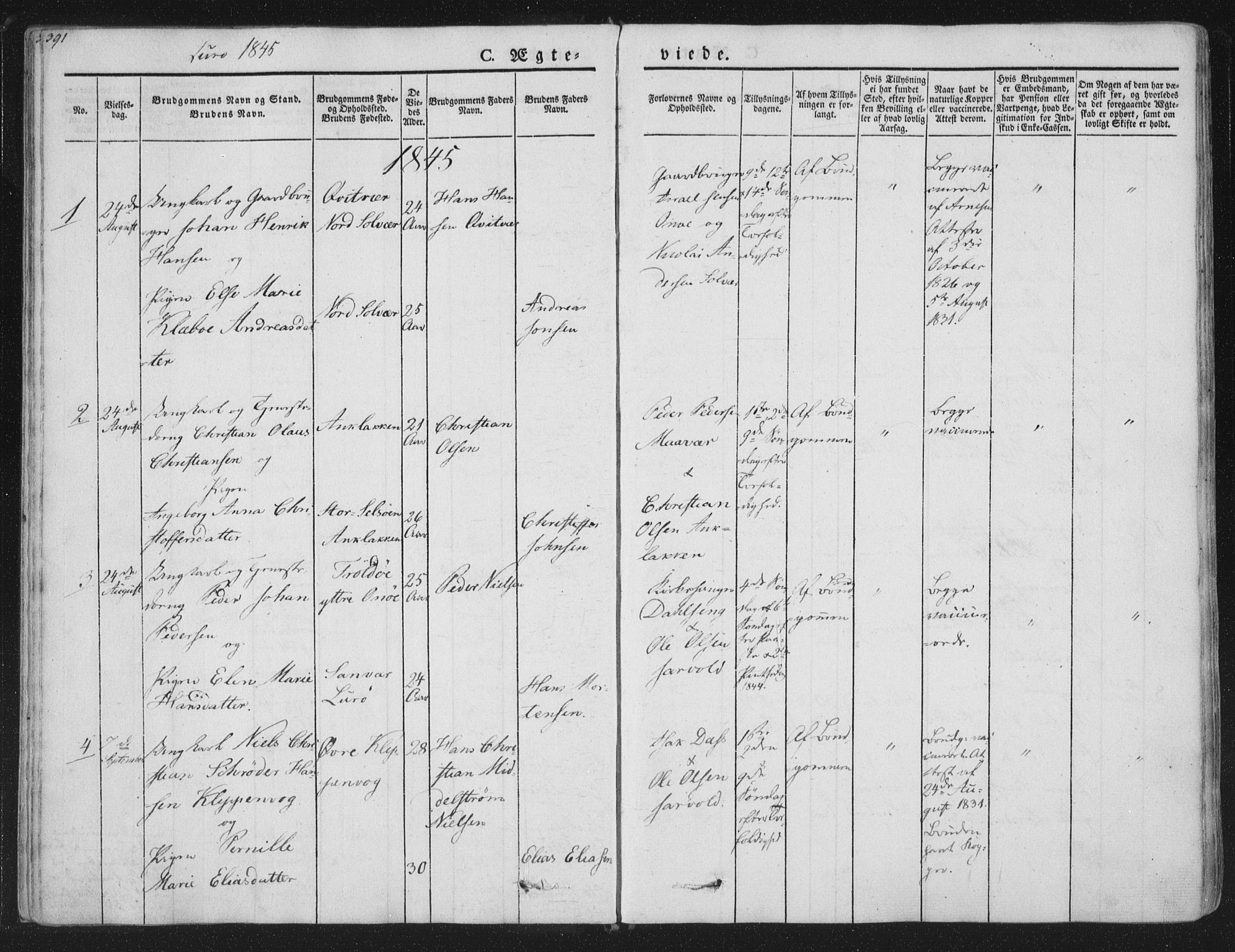 Ministerialprotokoller, klokkerbøker og fødselsregistre - Nordland, SAT/A-1459/839/L0566: Parish register (official) no. 839A03, 1825-1862, p. 391