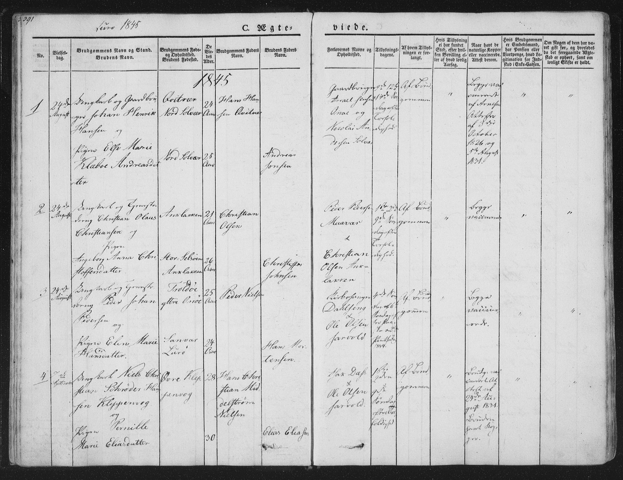 Ministerialprotokoller, klokkerbøker og fødselsregistre - Nordland, AV/SAT-A-1459/839/L0566: Parish register (official) no. 839A03, 1825-1862, p. 391