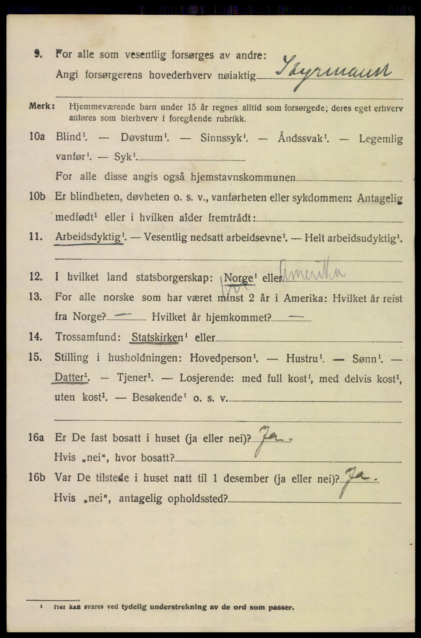SAK, 1920 census for Flekkefjord, 1920, p. 2065