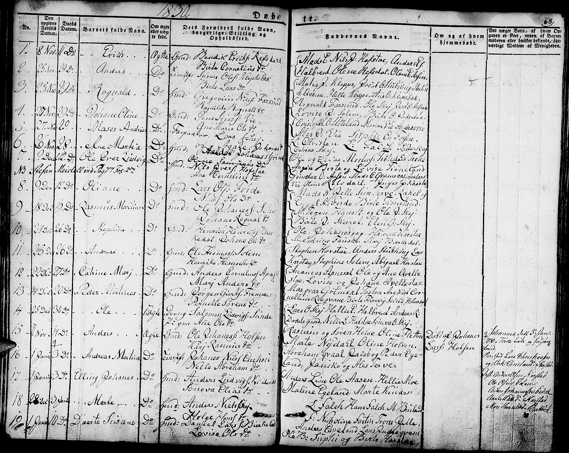 Førde sokneprestembete, SAB/A-79901/H/Haa/Haaa/L0006: Parish register (official) no. A 6, 1821-1842, p. 68