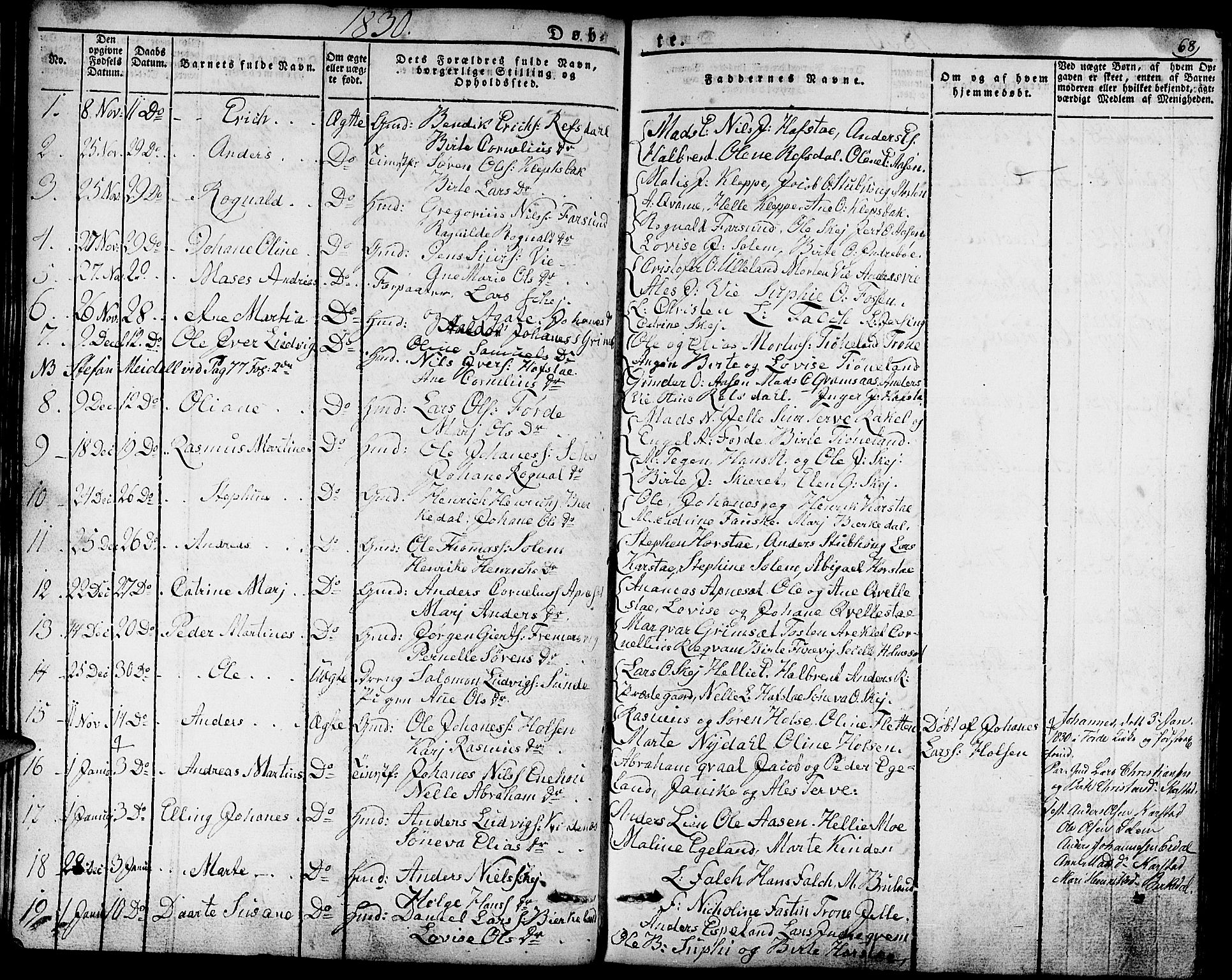 Førde sokneprestembete, AV/SAB-A-79901/H/Haa/Haaa/L0006: Parish register (official) no. A 6, 1821-1842, p. 68