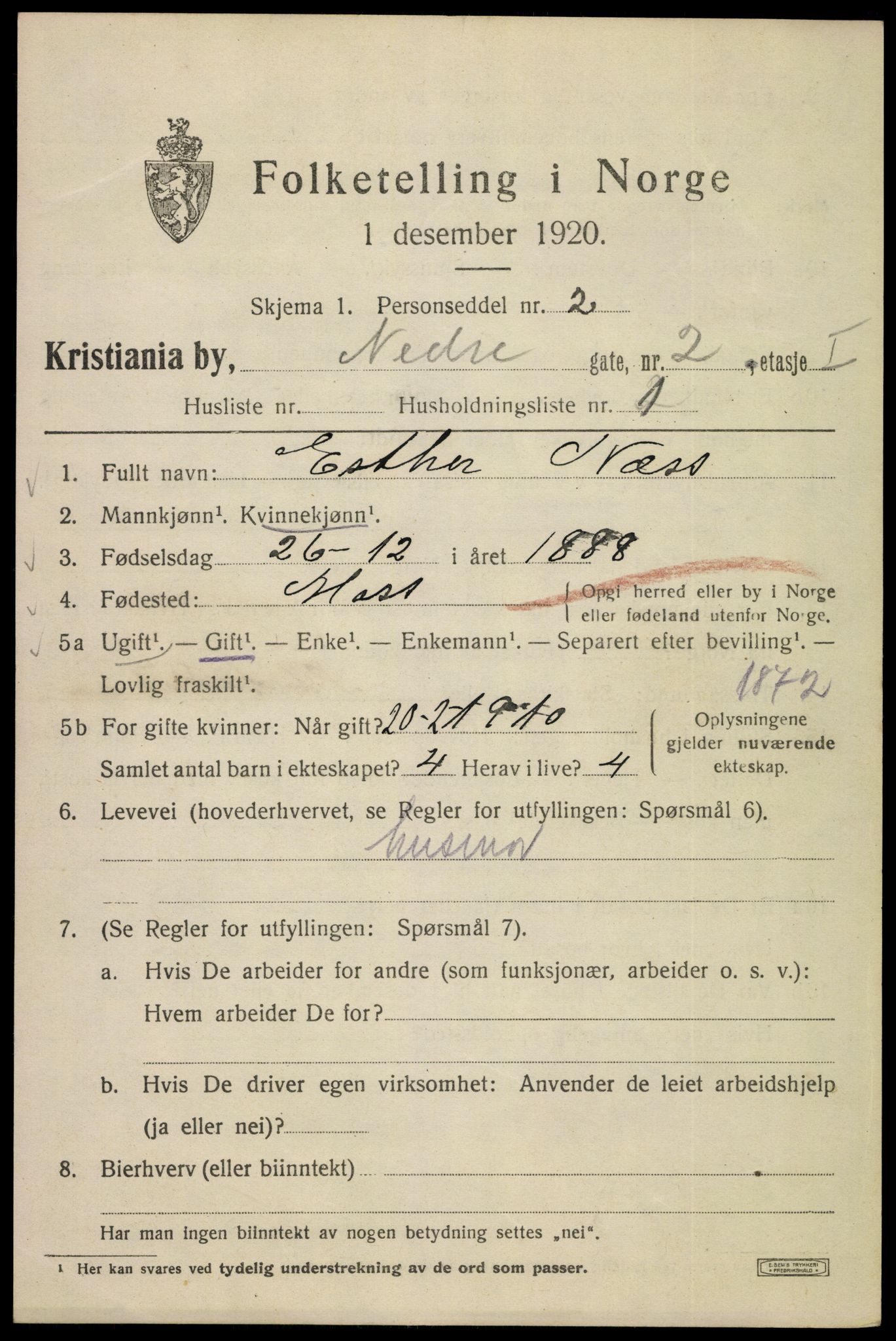 SAO, 1920 census for Kristiania, 1920, p. 410857