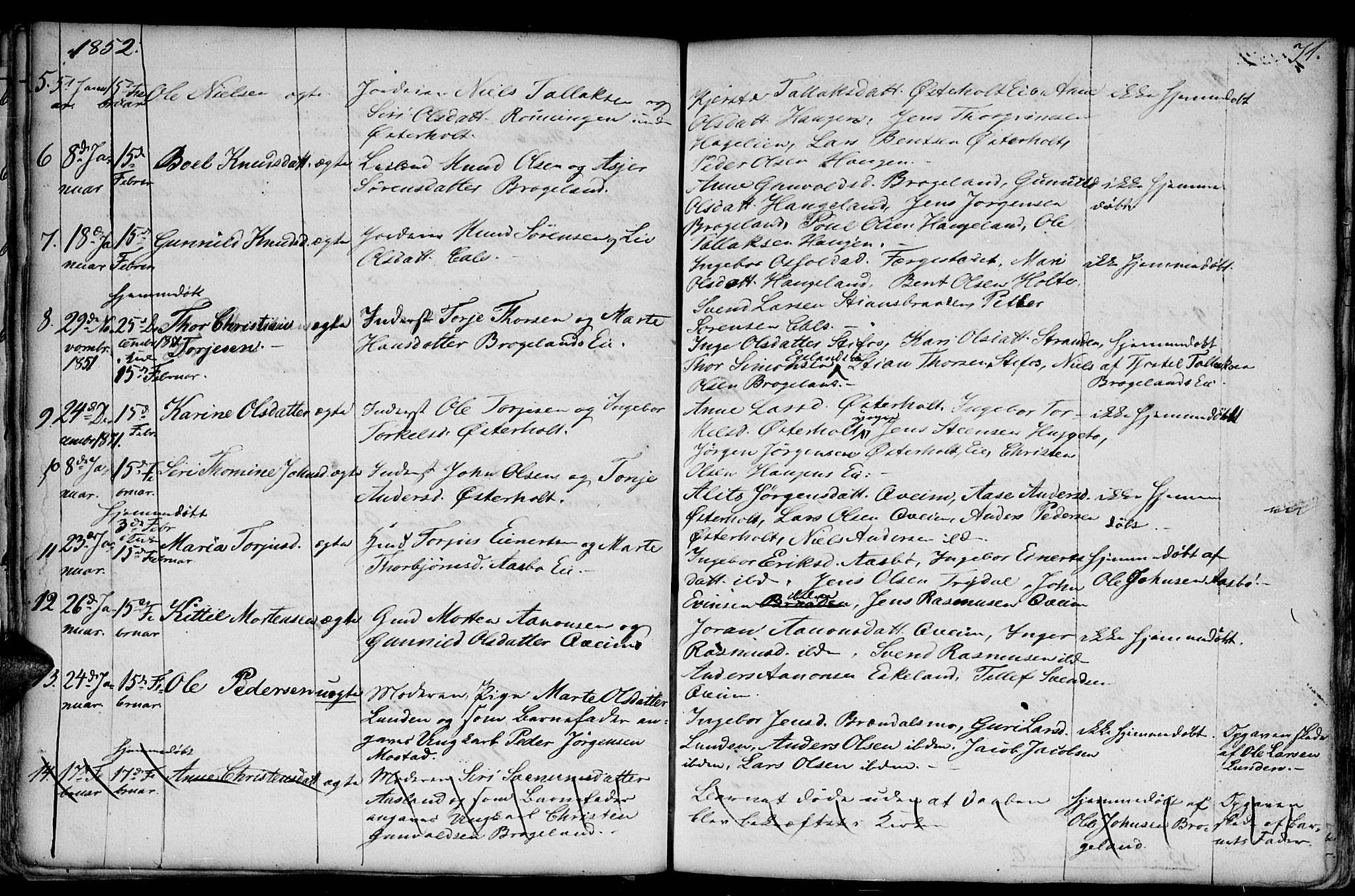 Gjerstad sokneprestkontor, AV/SAK-1111-0014/F/Fb/Fba/L0004: Parish register (copy) no. B 4, 1845-1853, p. 71