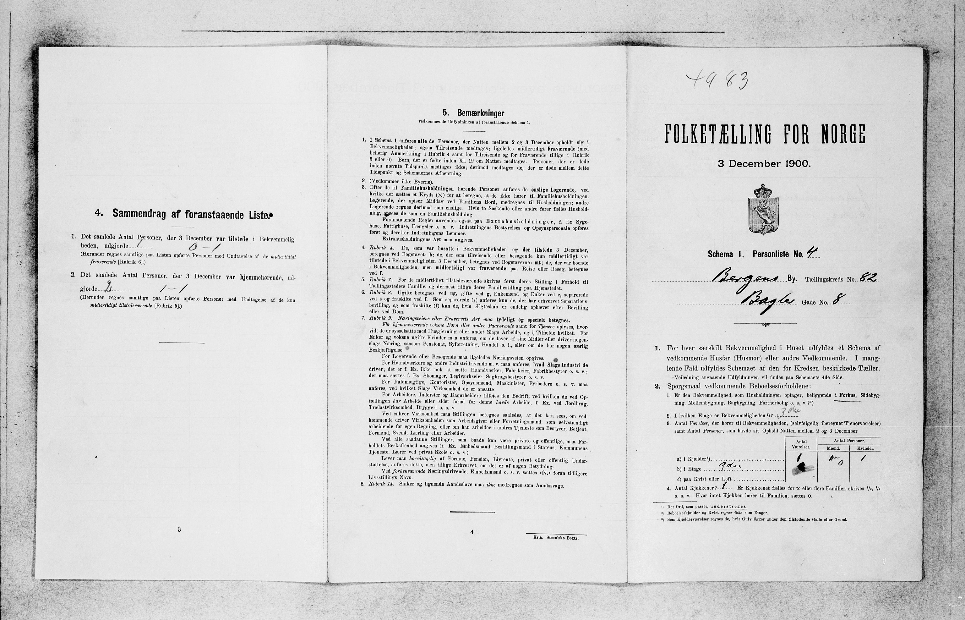 SAB, 1900 census for Bergen, 1900, p. 17191