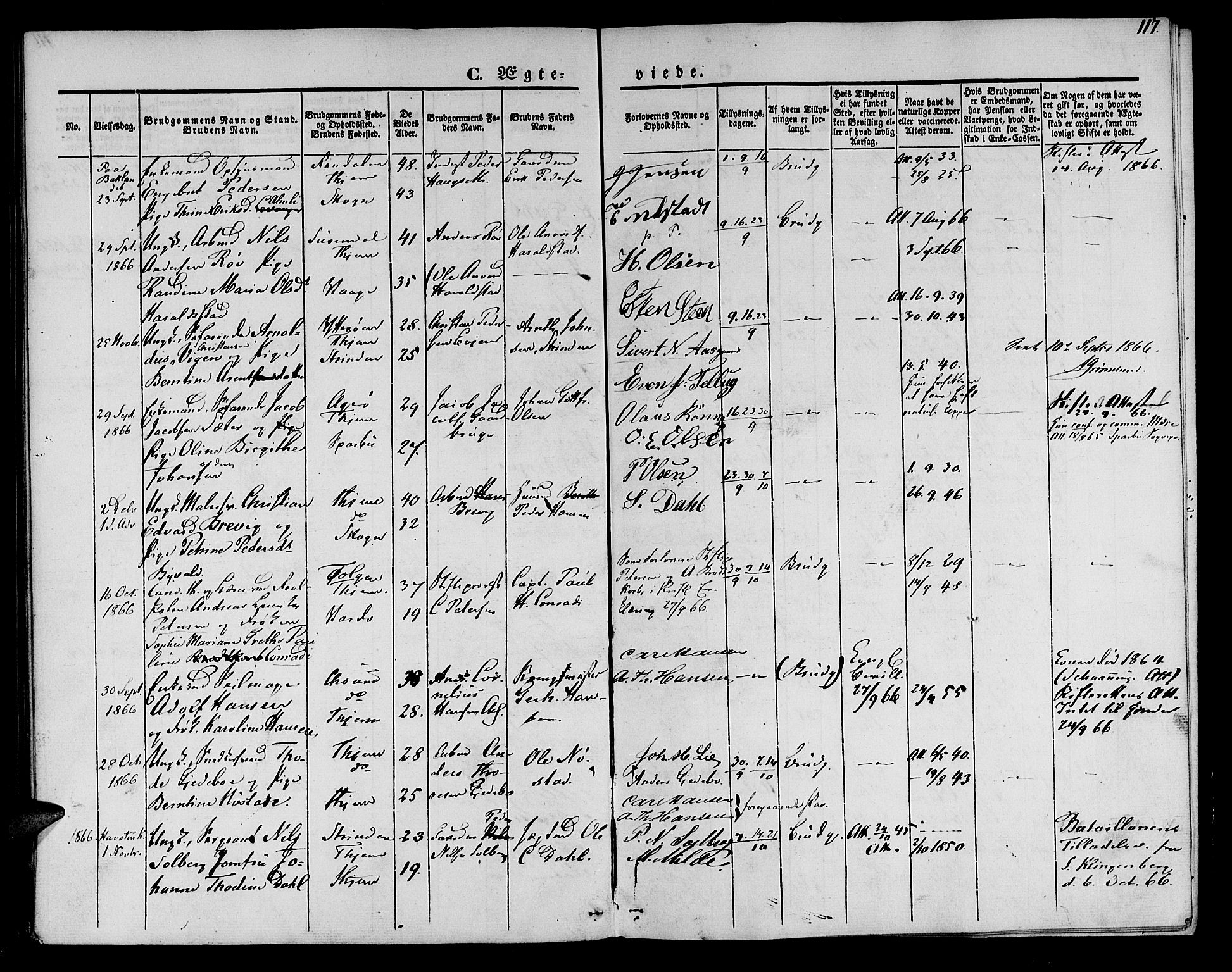 Ministerialprotokoller, klokkerbøker og fødselsregistre - Sør-Trøndelag, SAT/A-1456/602/L0111: Parish register (official) no. 602A09, 1844-1867, p. 117