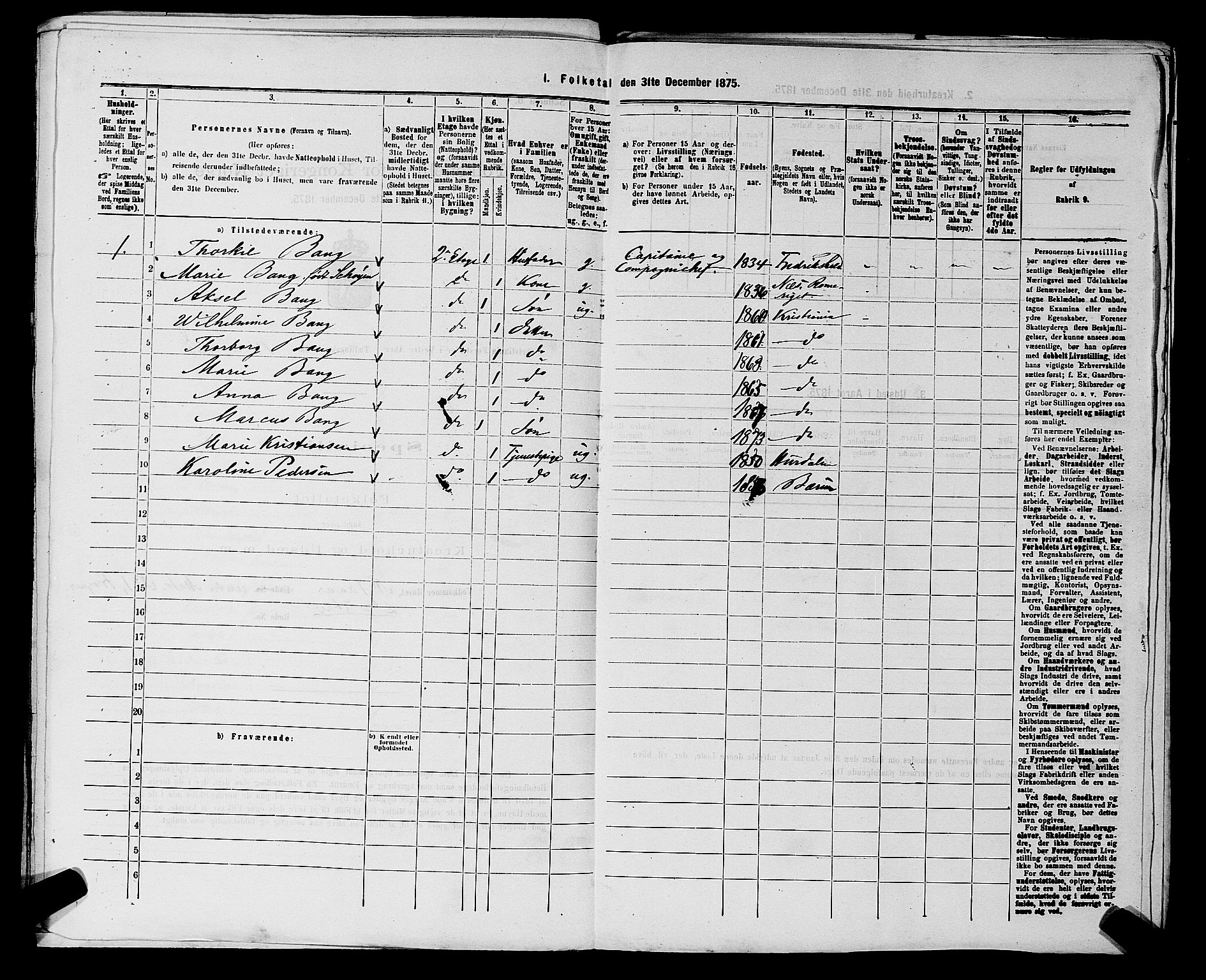 RA, 1875 census for 0218aP Vestre Aker, 1875, p. 2380