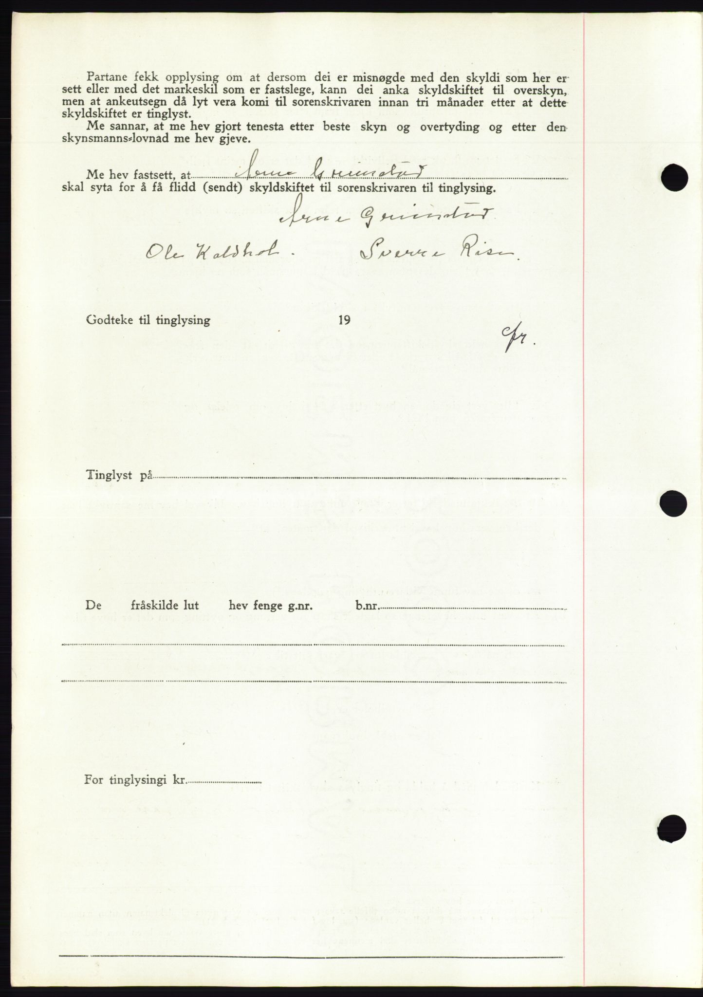 Søre Sunnmøre sorenskriveri, AV/SAT-A-4122/1/2/2C/L0076: Mortgage book no. 2A, 1943-1944, Diary no: : 672/1944